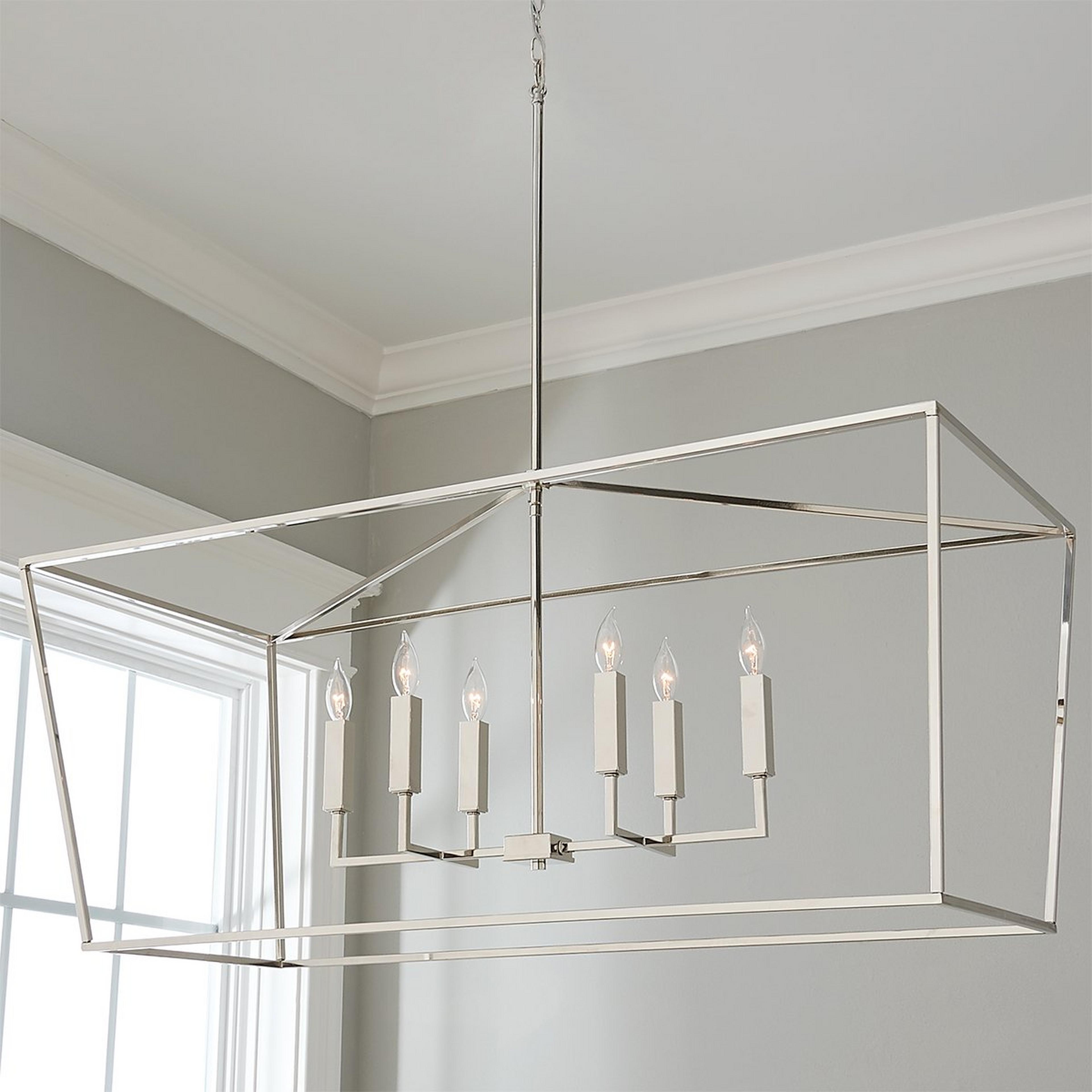 A Harrington Island Chandelier with Polished Nickel color