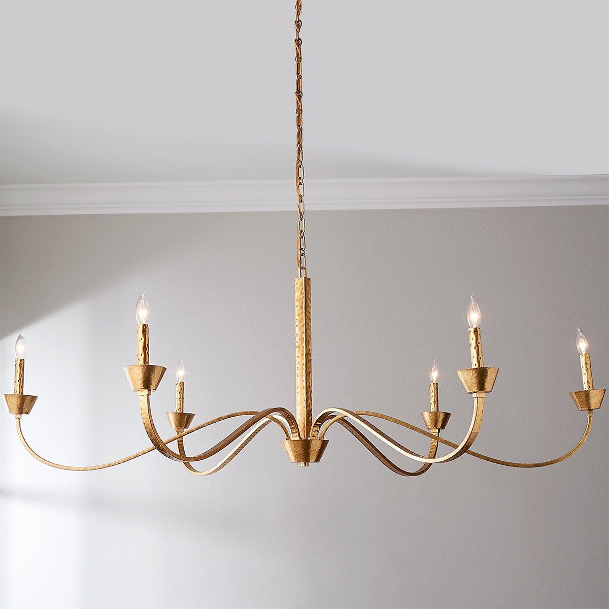 ライト・ランタン NODEL DESIGN 3ndelier blade Zevni Suddly 6-Light Modern Brass Gold Adjustable Chandelier