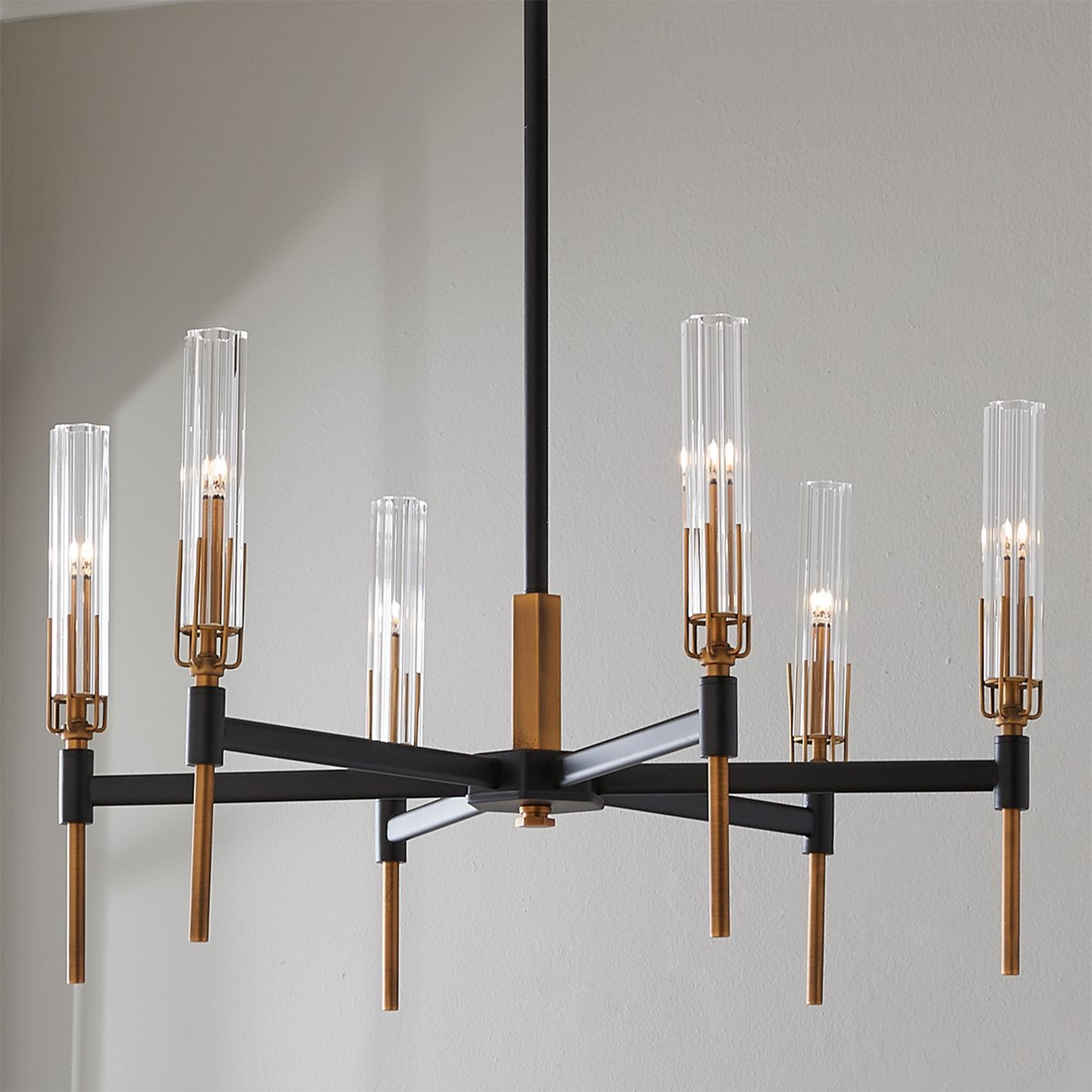 A Matilda Chandelier with Black / Antique Brass color
