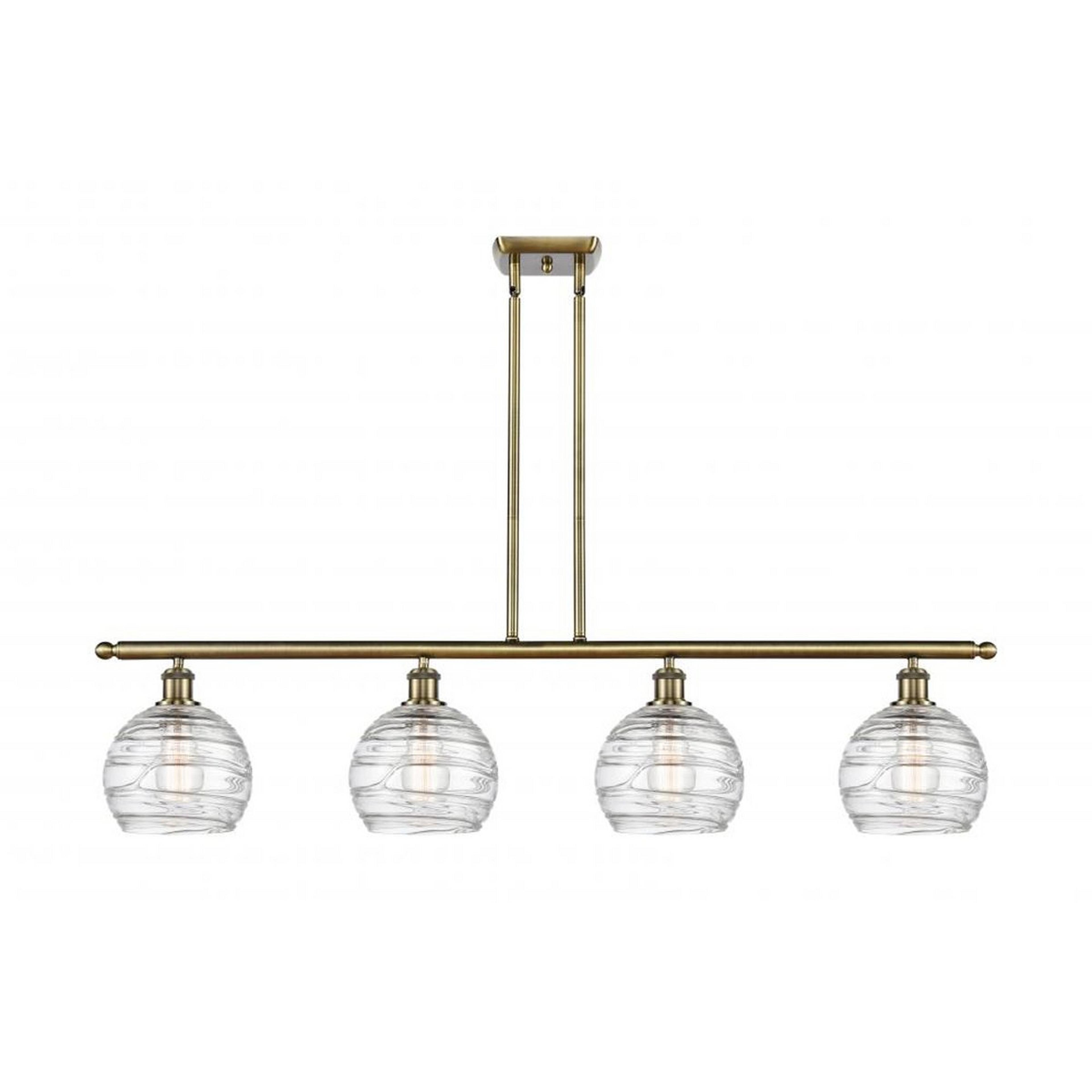 A Sea Swell Island Chandelier - 4 Light with Antique Brass / Clear color