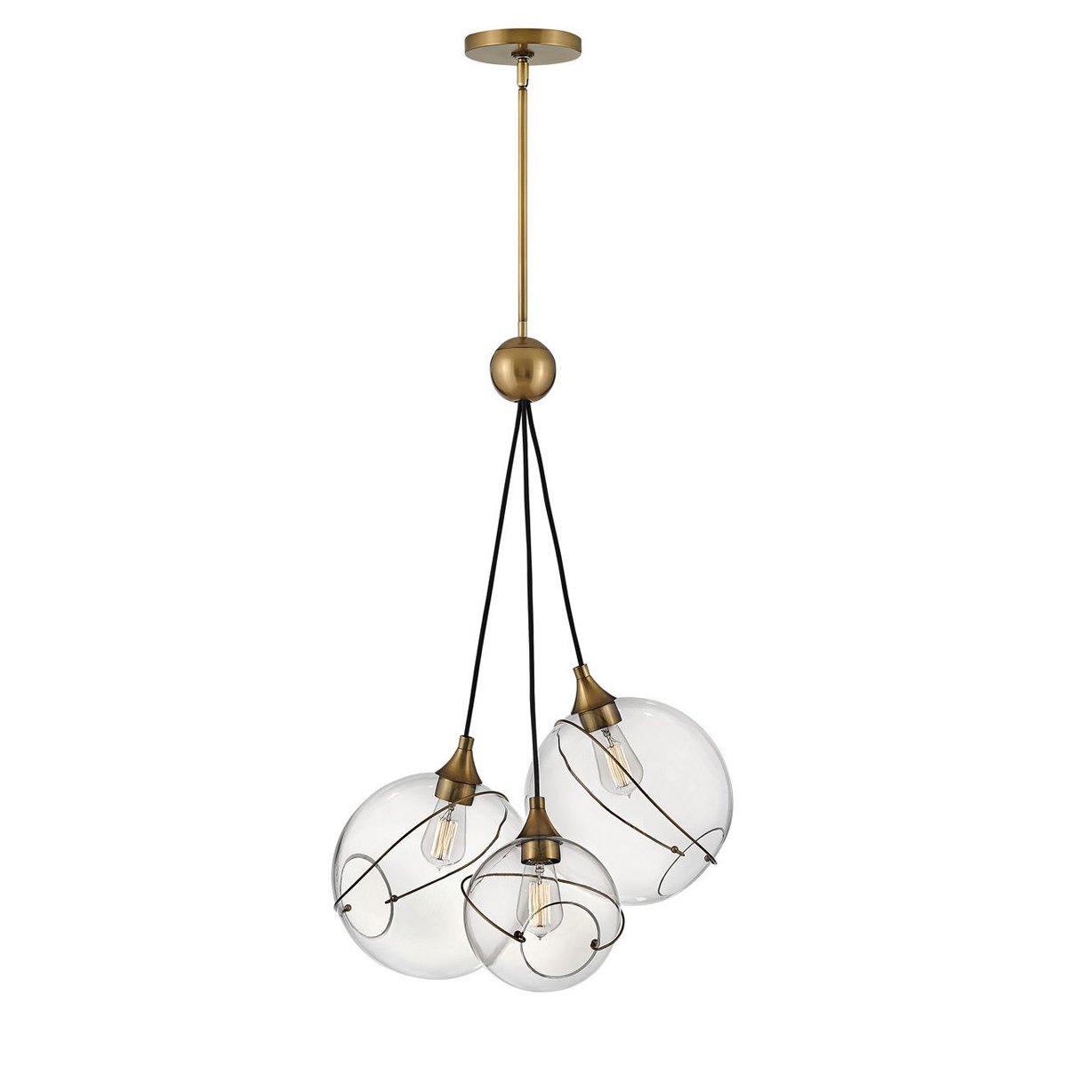 Open Orbit Clear Glass Chandelier - 3 Light | Shades of Light