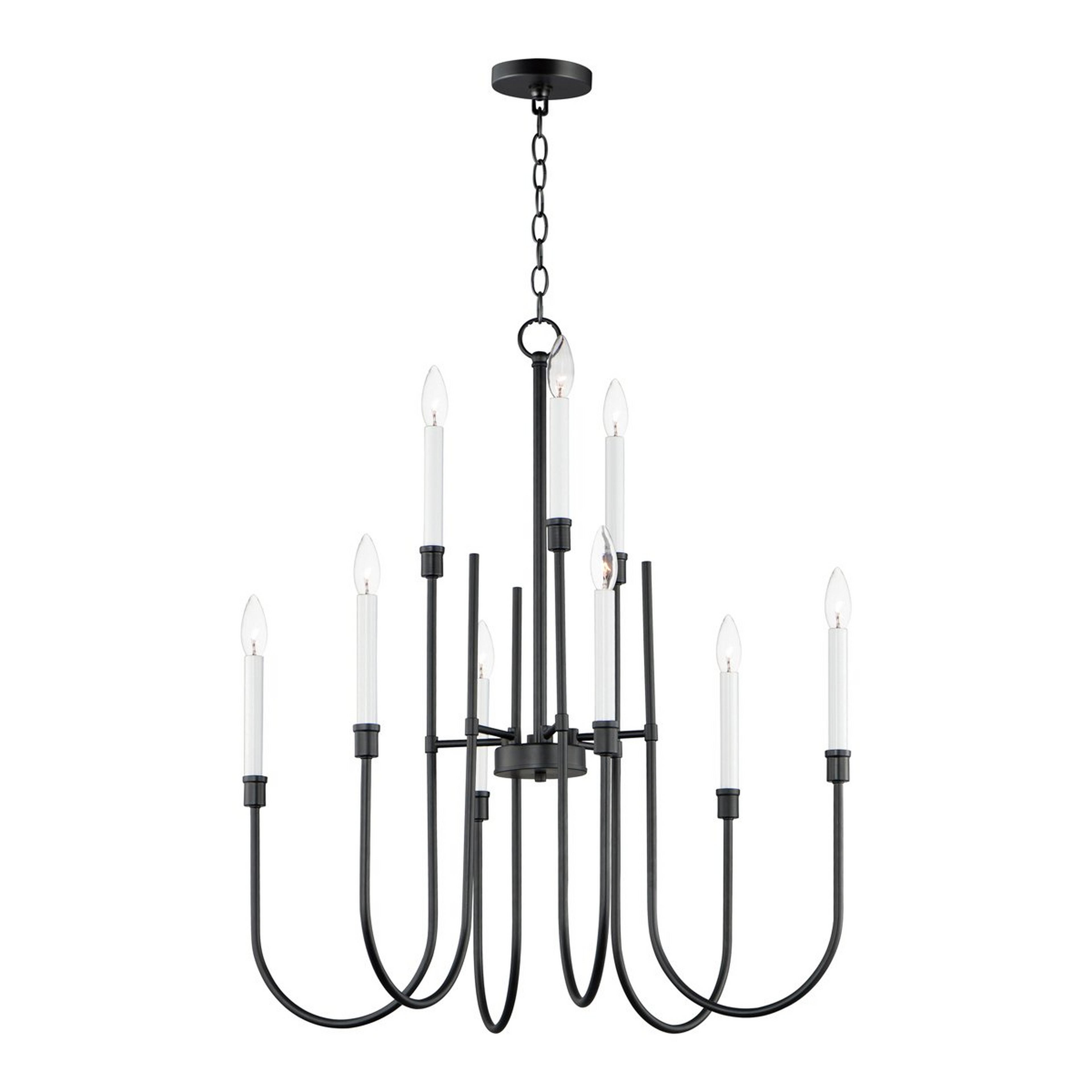A Dalton Chandelier - 9 Light with Black / White color