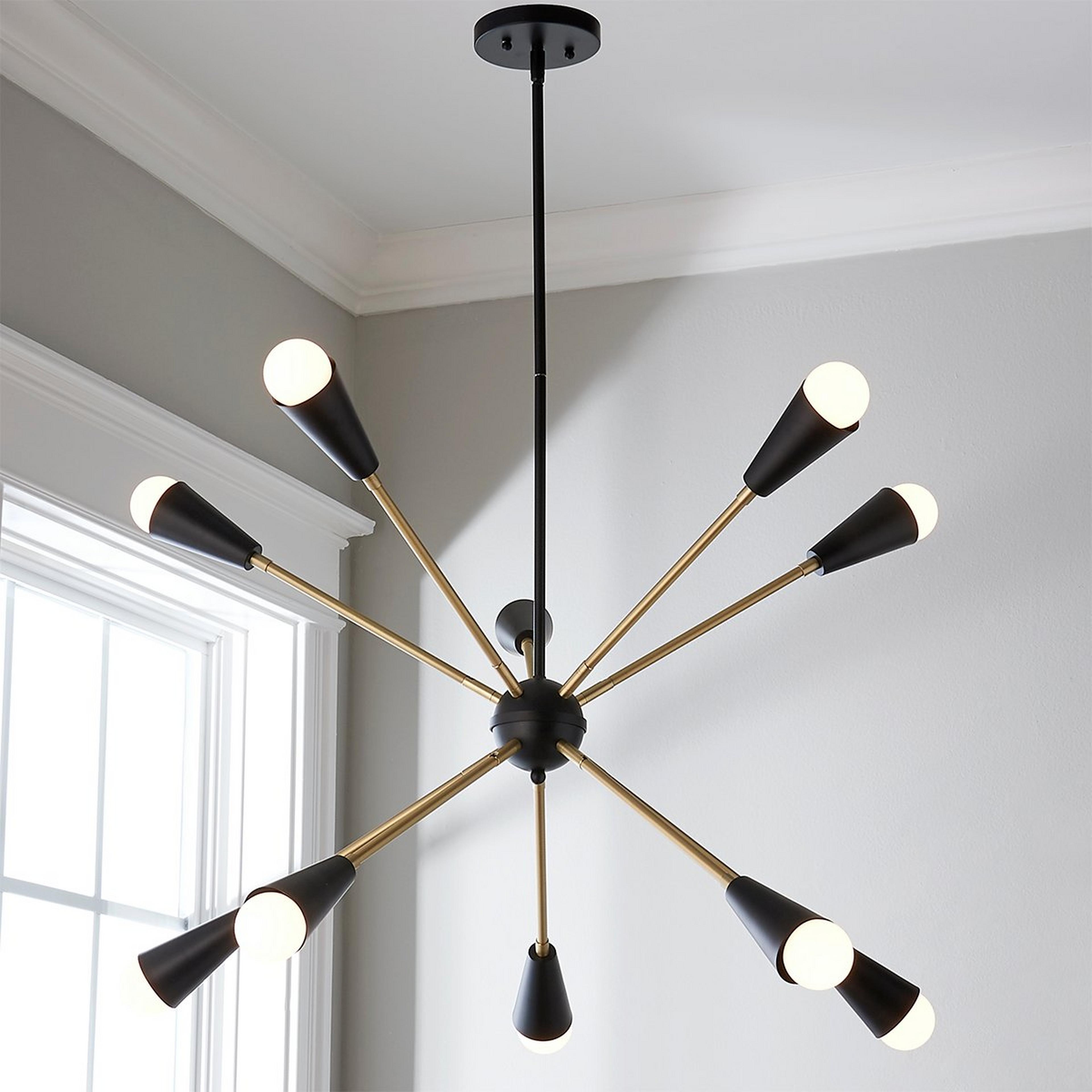 A Kepler Chandelier - 10 Light with Black / Satin Brass color