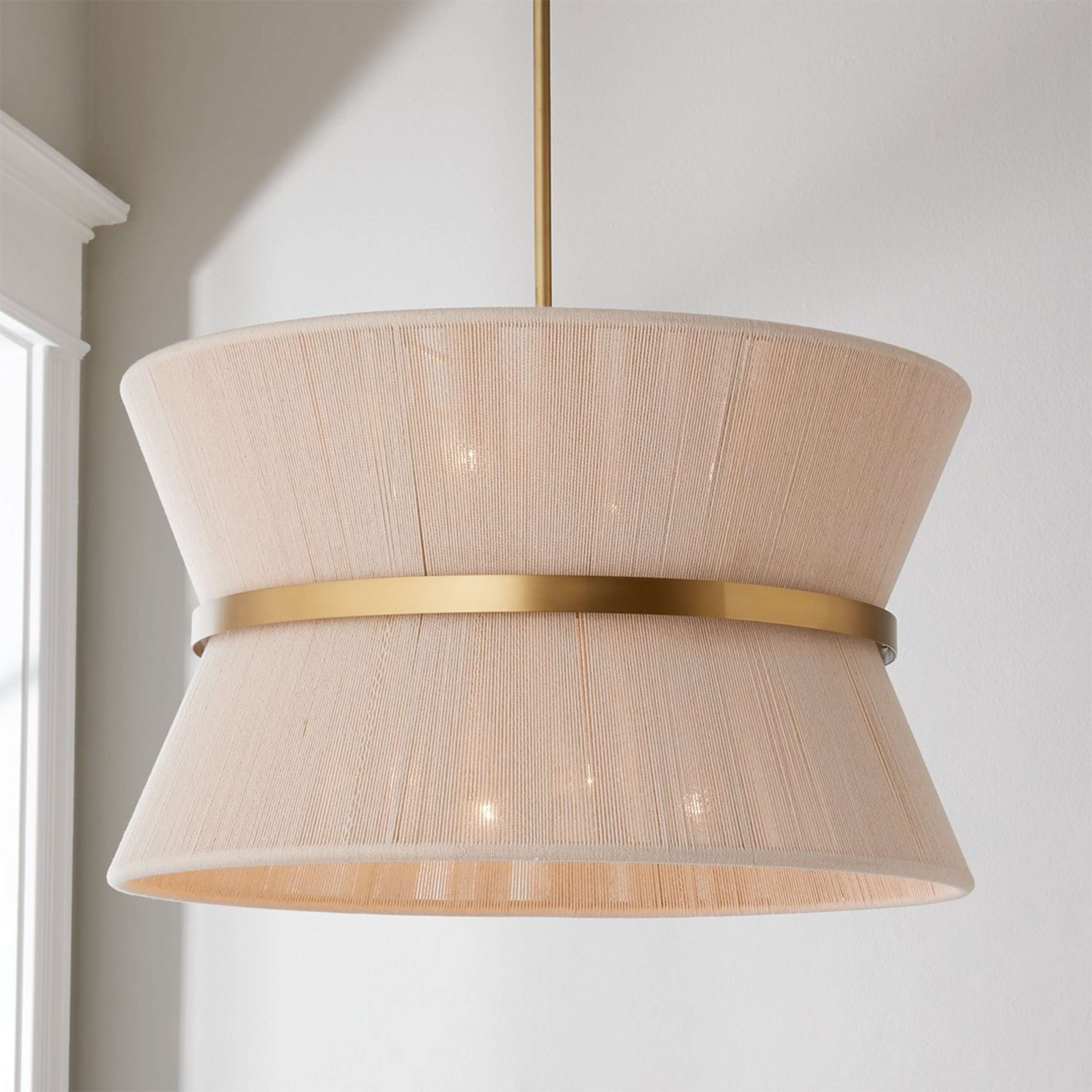 A Halia Chandelier with Brass / Natural Ivory Rope color