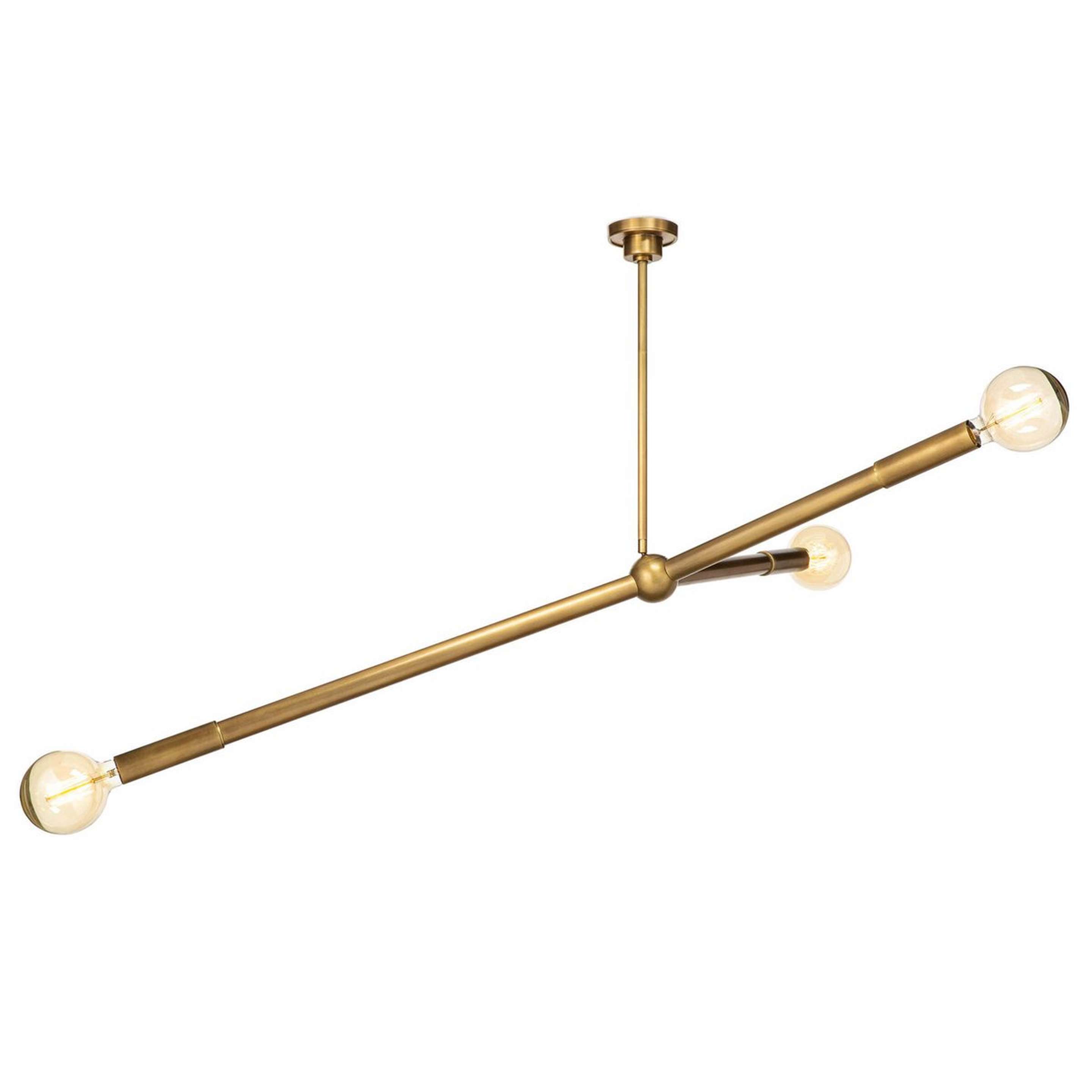 A Modern Myles Chandelier with Natural Brass color