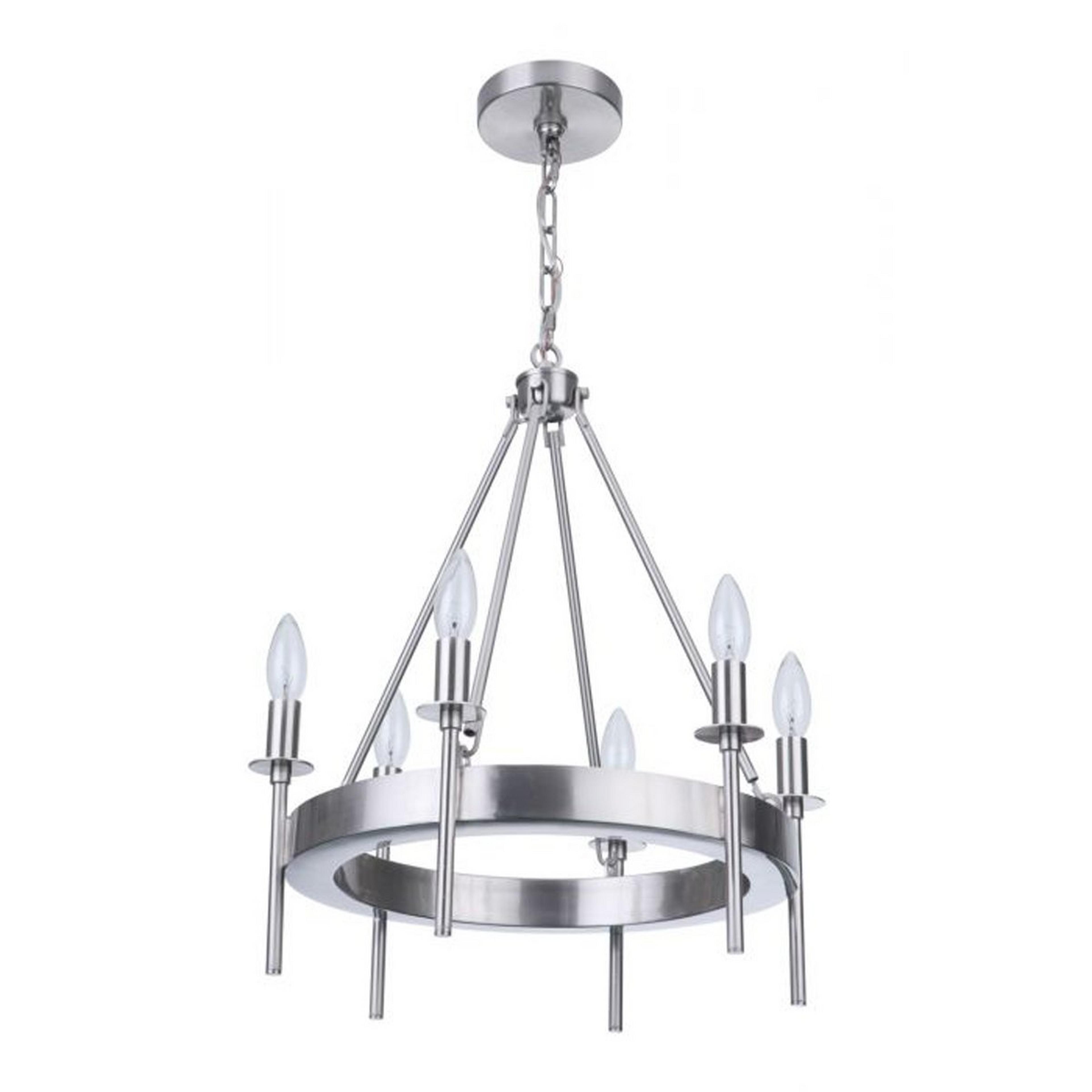 A Adrastus Chandelier - 6 Light with Brushed Nickel color