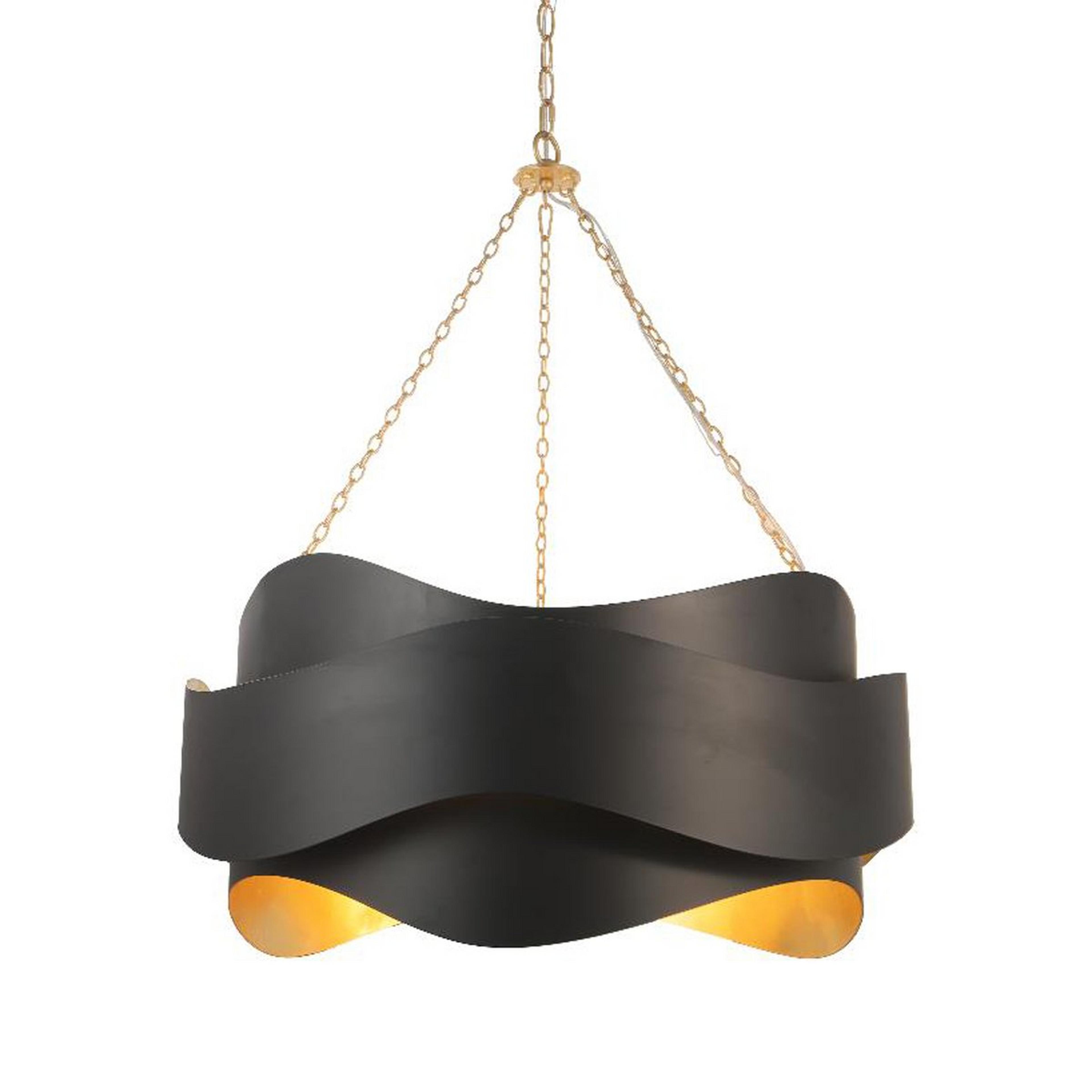 A Mod Wave Chandelier with Gold / Matte Black color