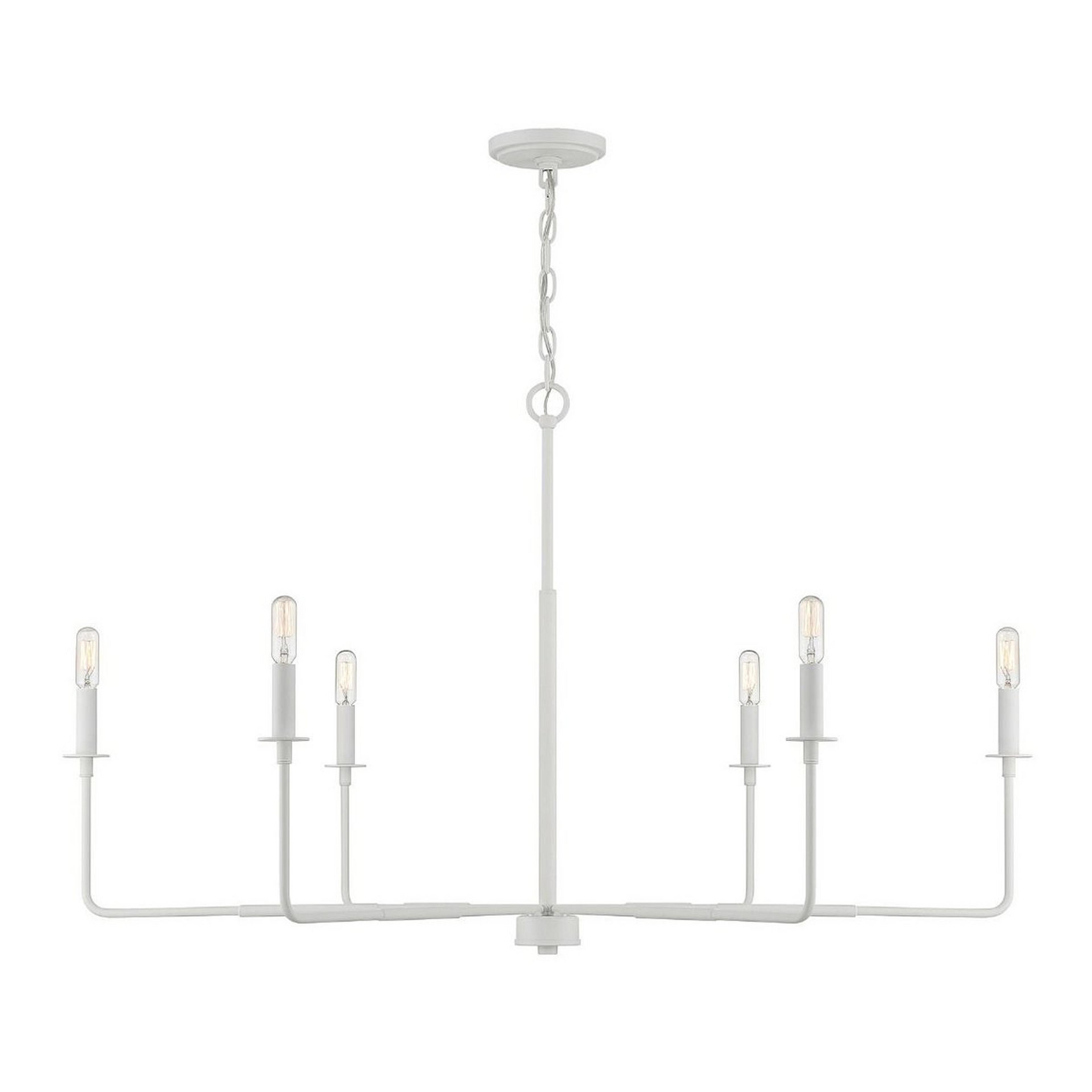 A Elongated Spoke Chandelier with White color