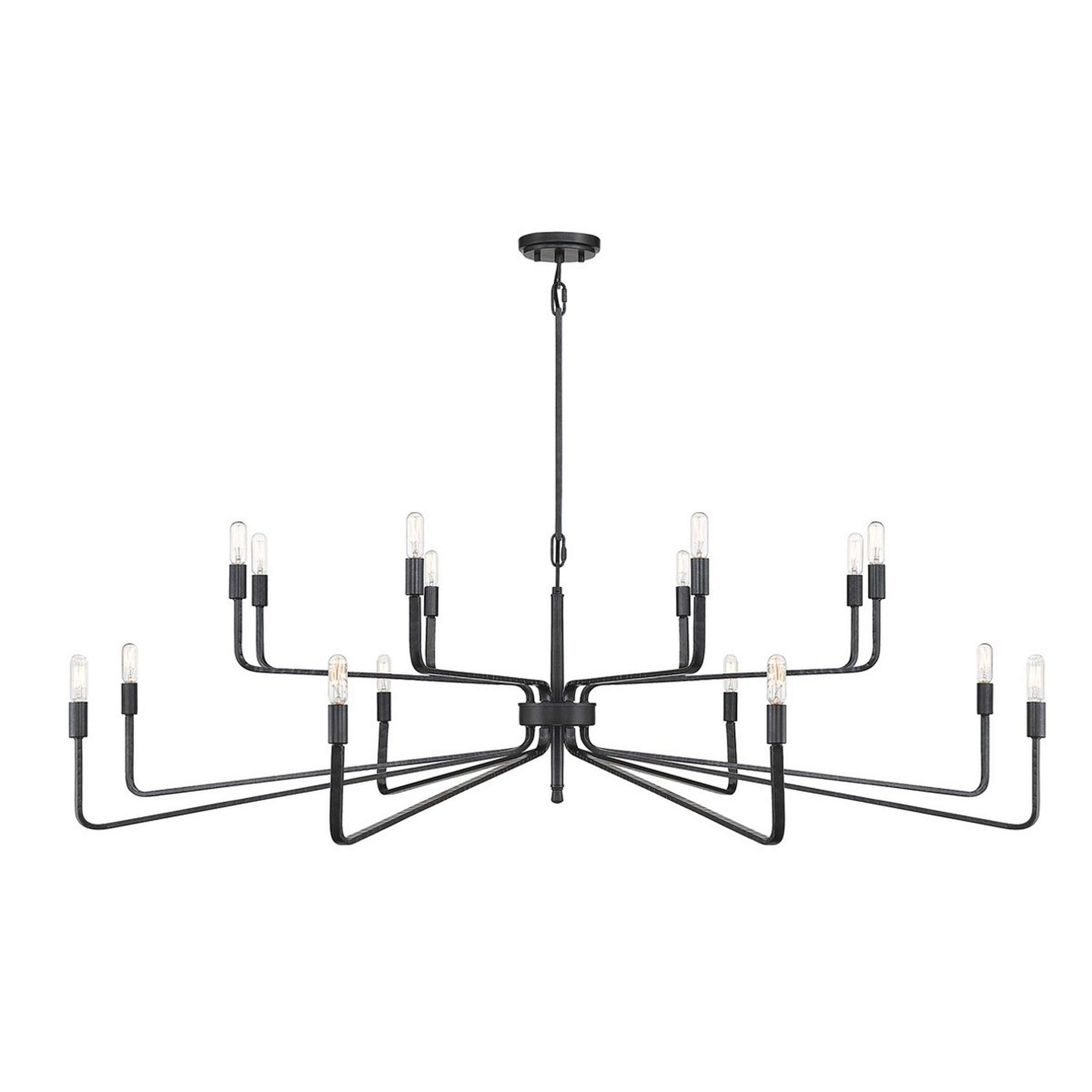 A Ernest Tiered Chandelier with Forged Iron color
