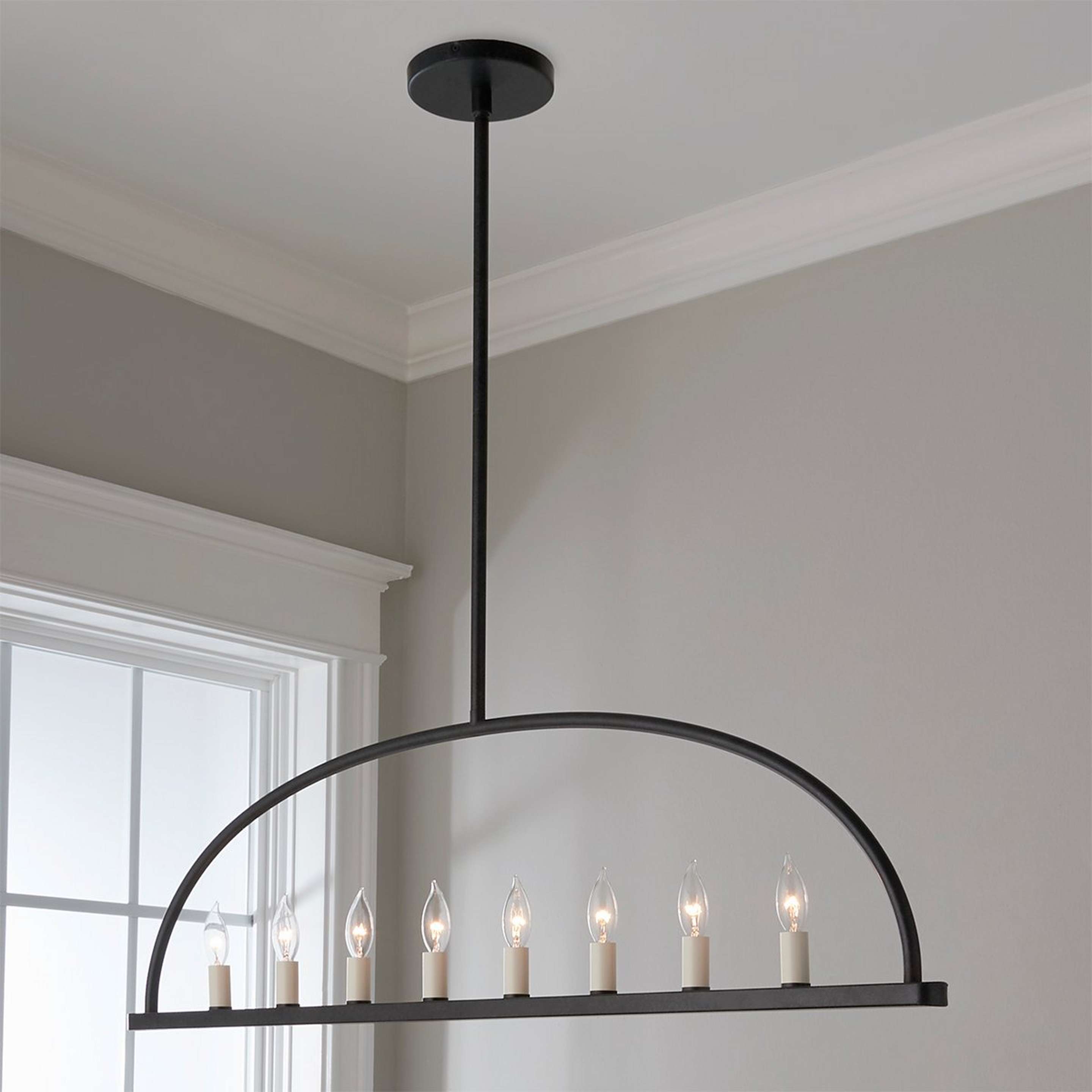 A Elayna Linear Chandelier - 8 Light with Black color