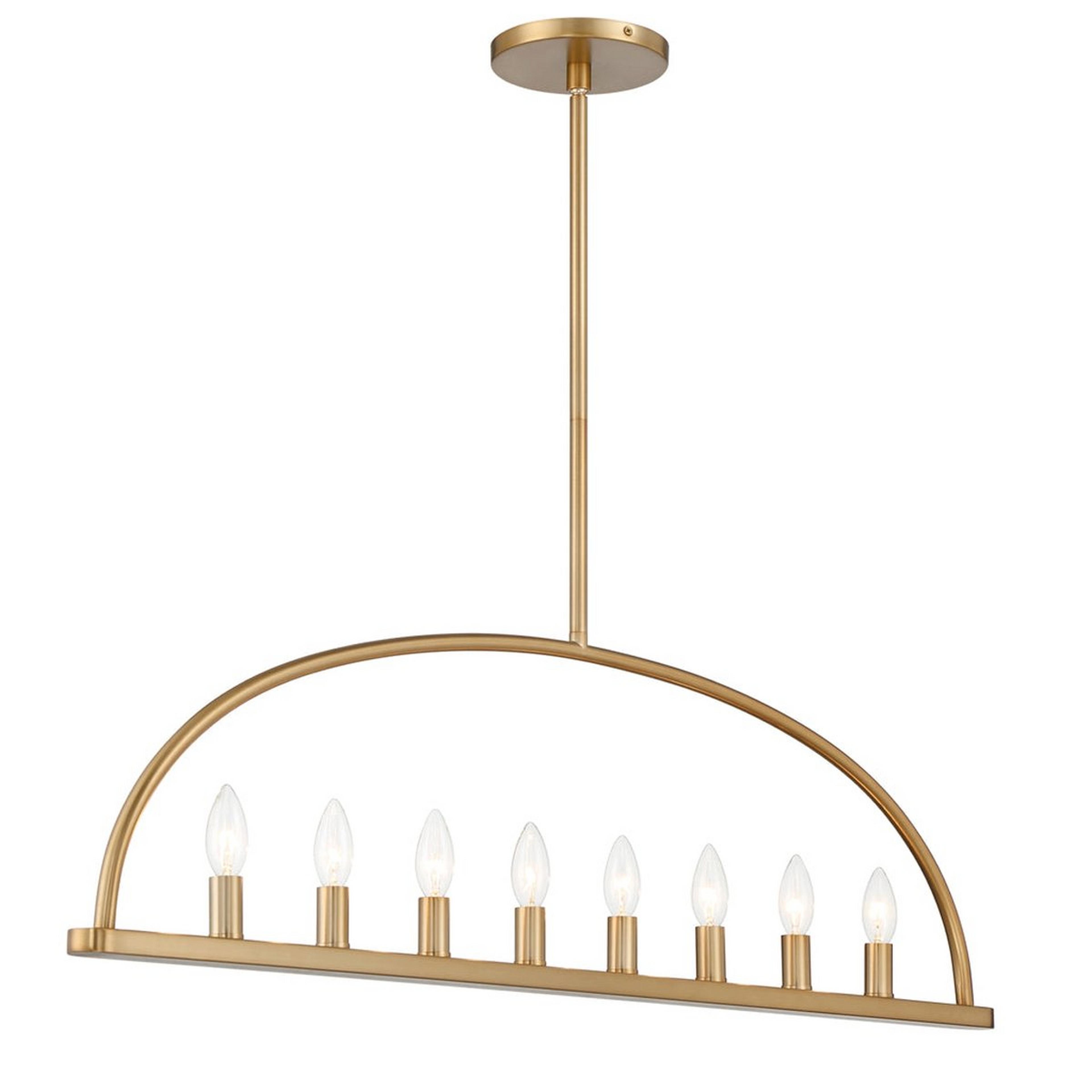 A Elayna Linear Chandelier - 8 Light with Soft Gold color