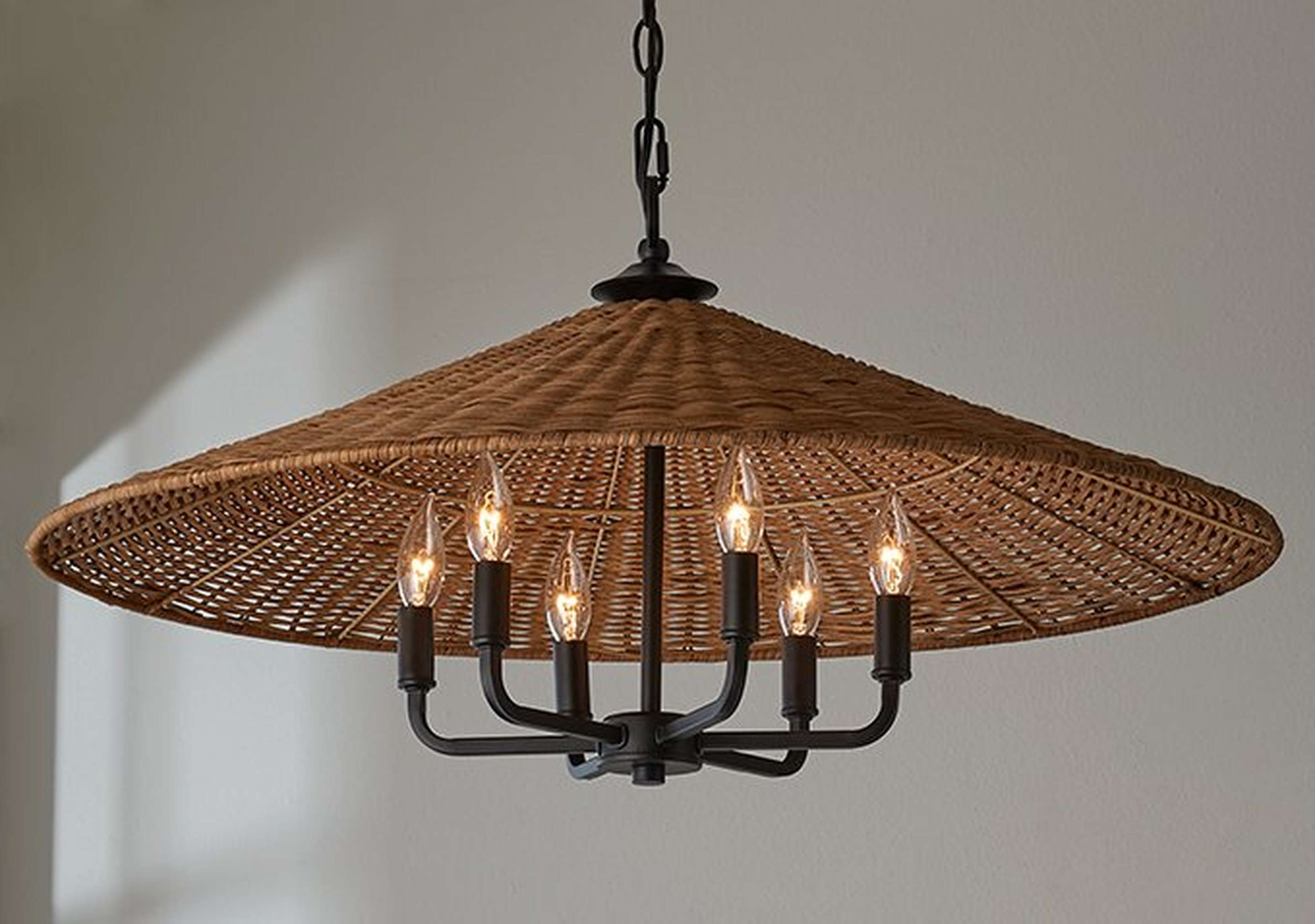Rattan Shade Chandelier