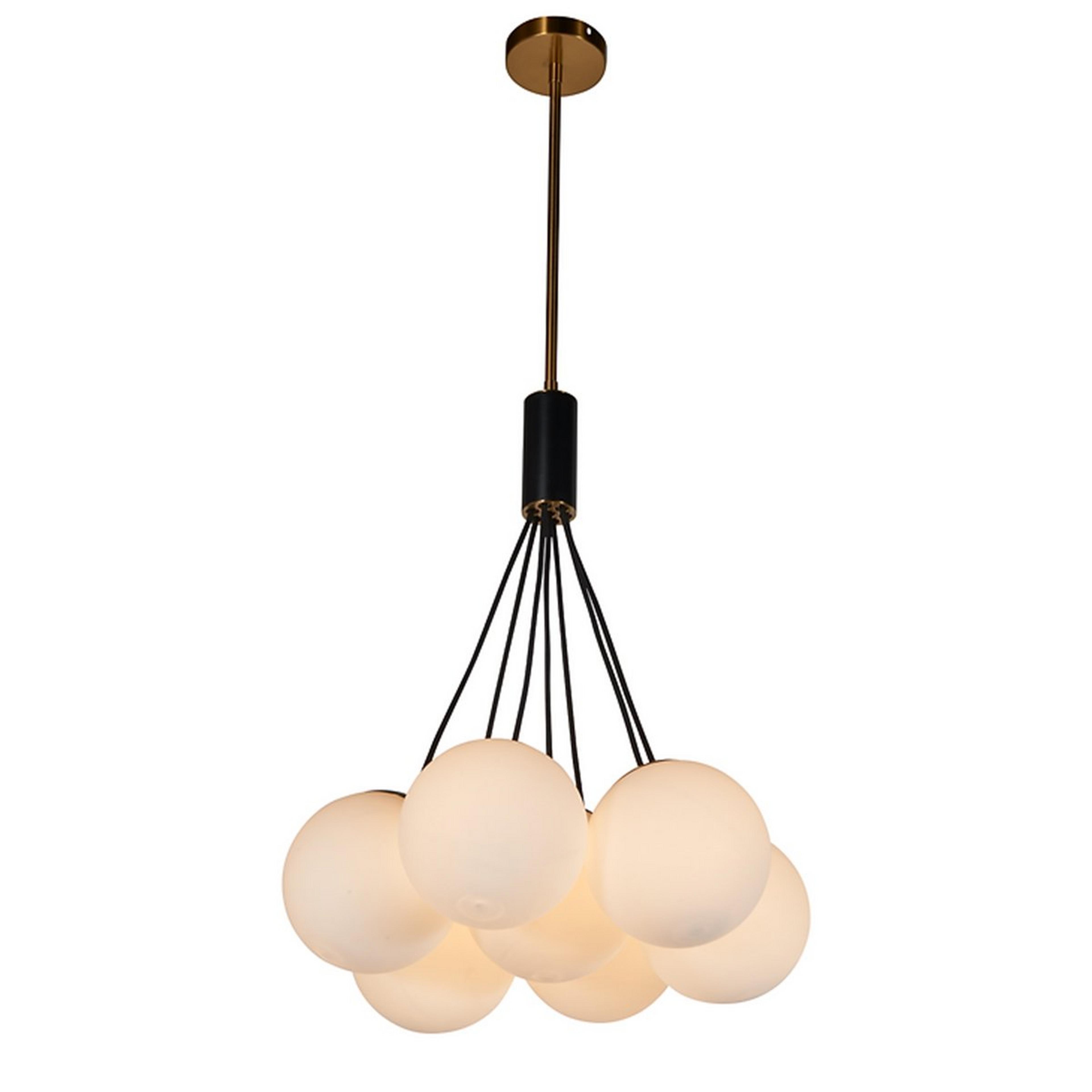 A Scarlett Gathered Globes Chandelier with Burnished Brass / Black color