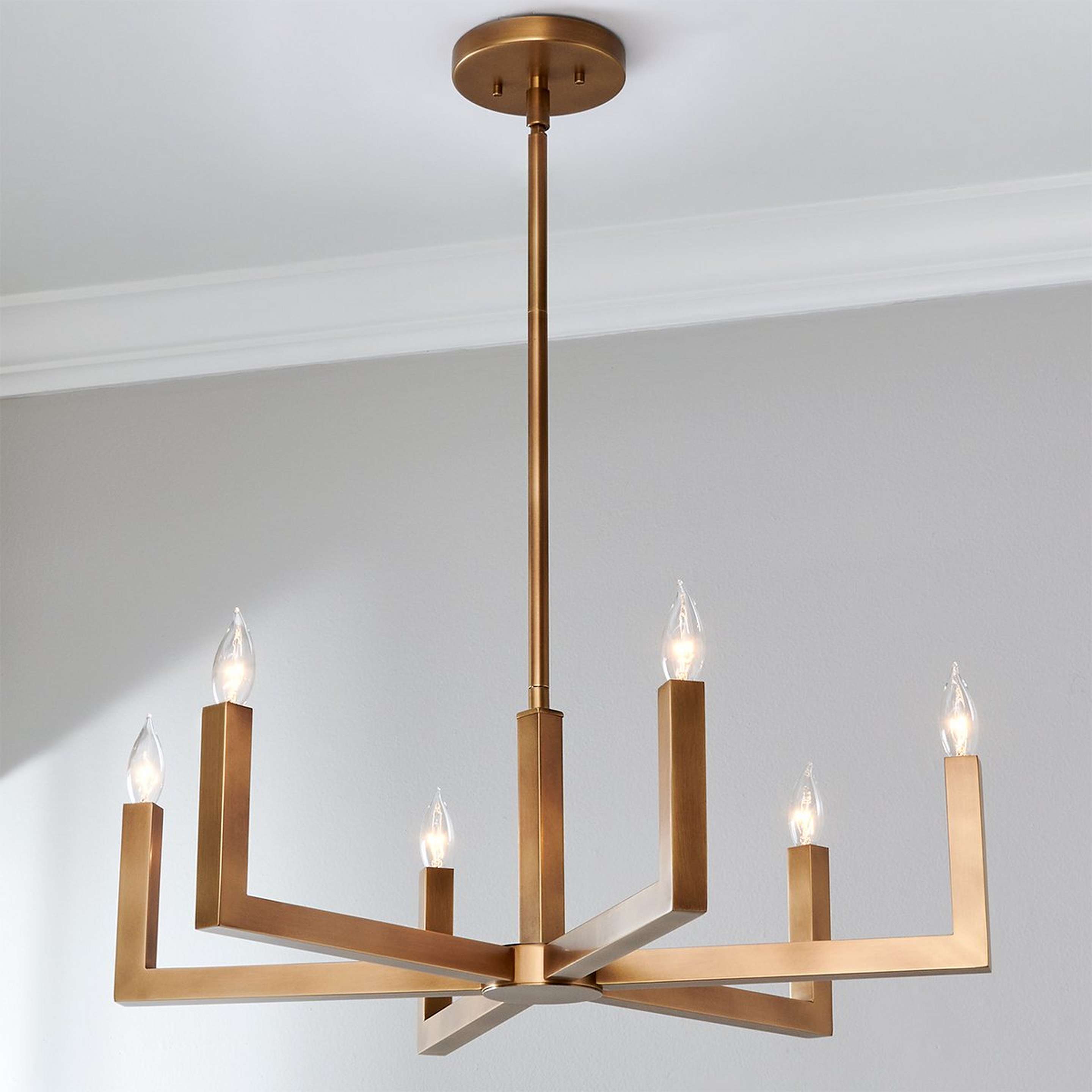 A Eliza Minimalist Chandelier - Small with Antique Brass color