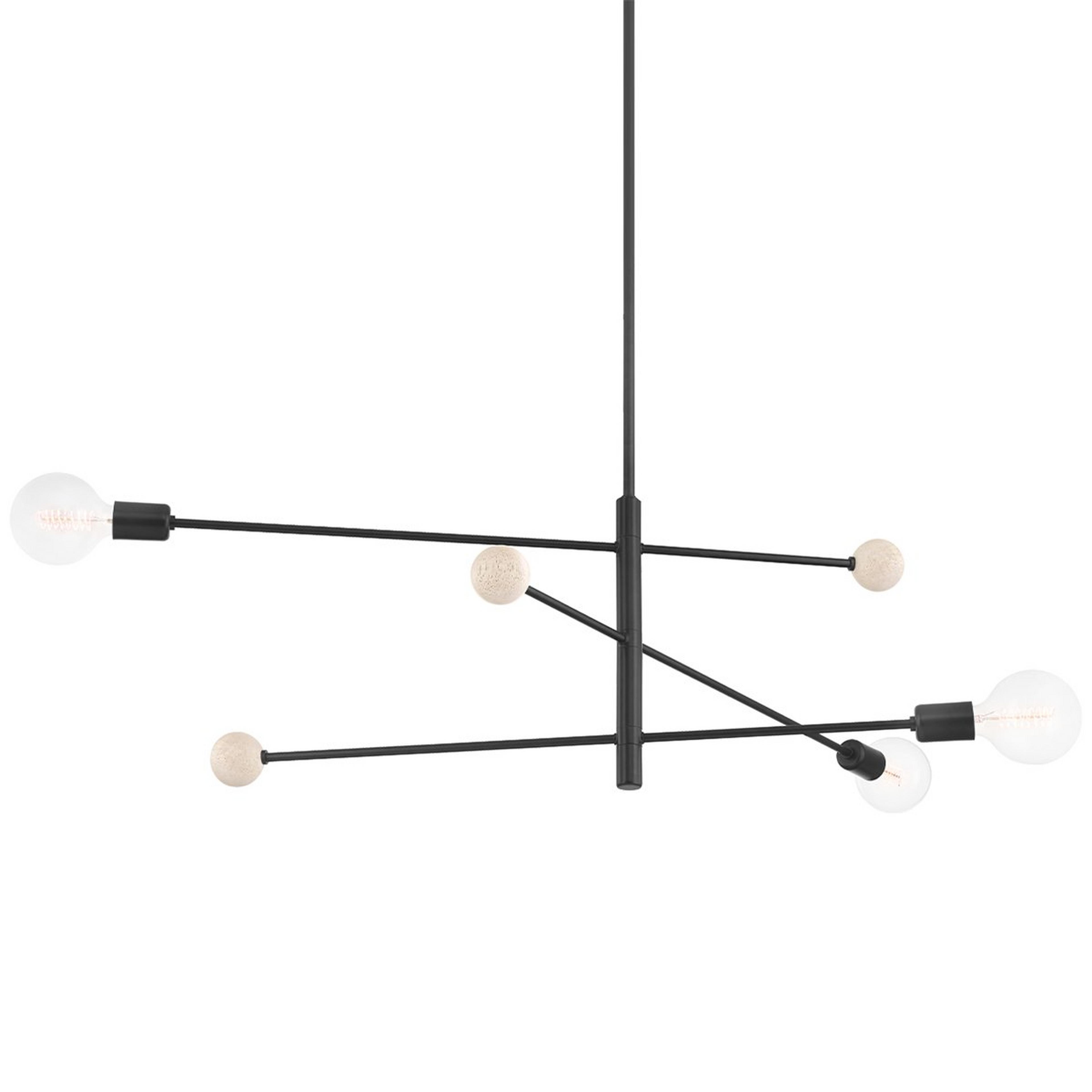 A Low Sky Chandelier with Soft Black / Whitewash Detail color