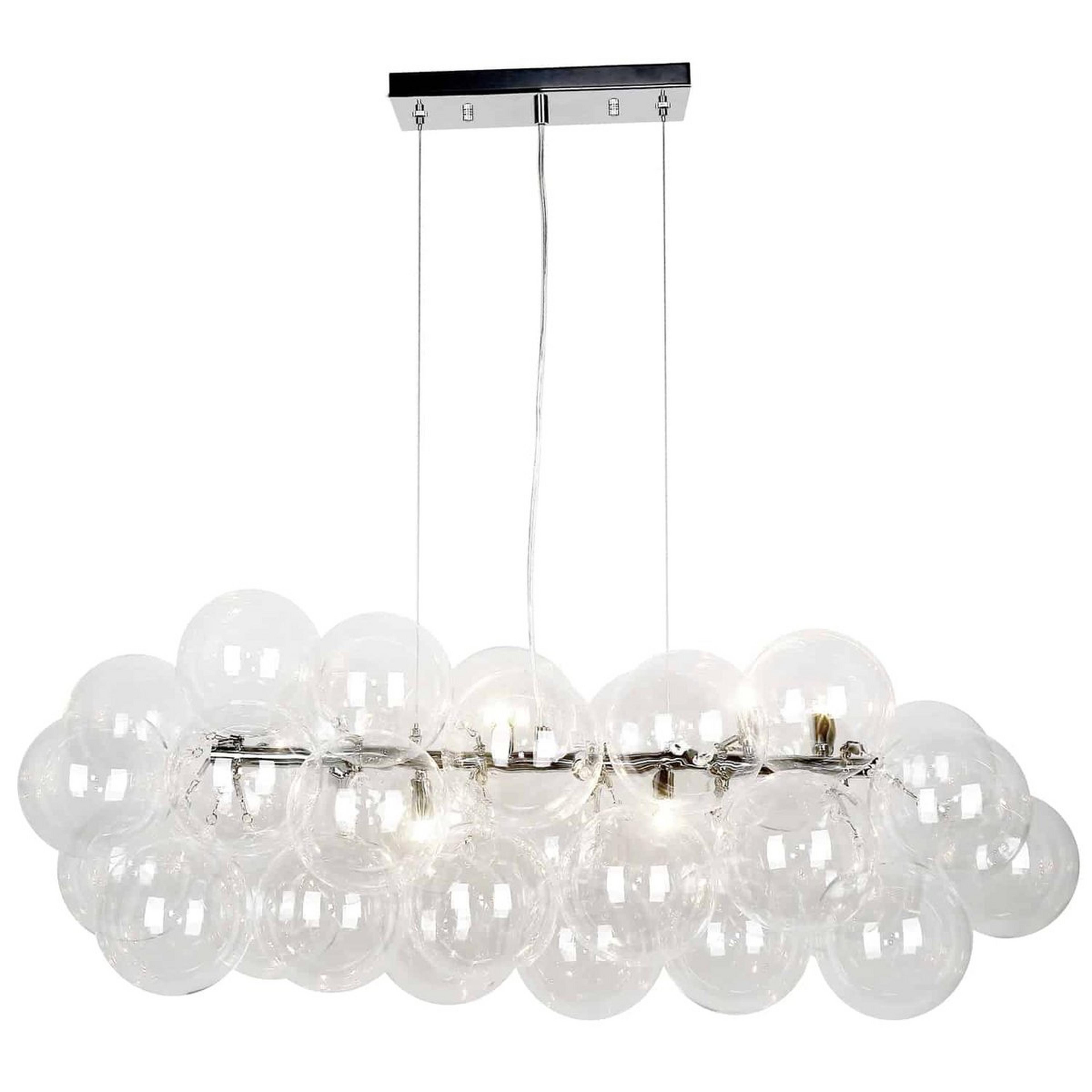 A Bowlby Island Chandelier with Chrome / Clear Glass color