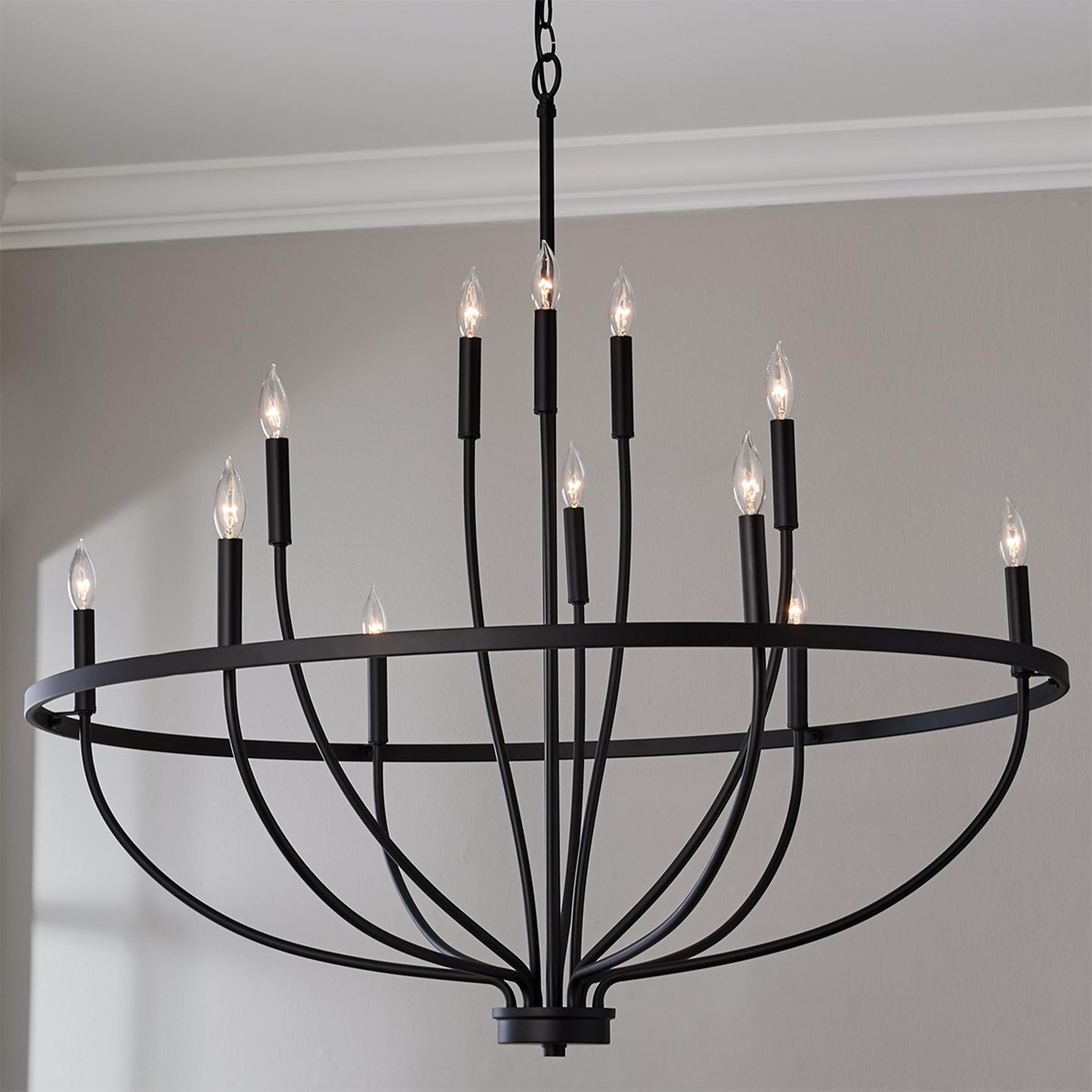 A Graceful Curve Chandelier - Large with Matte Black  color