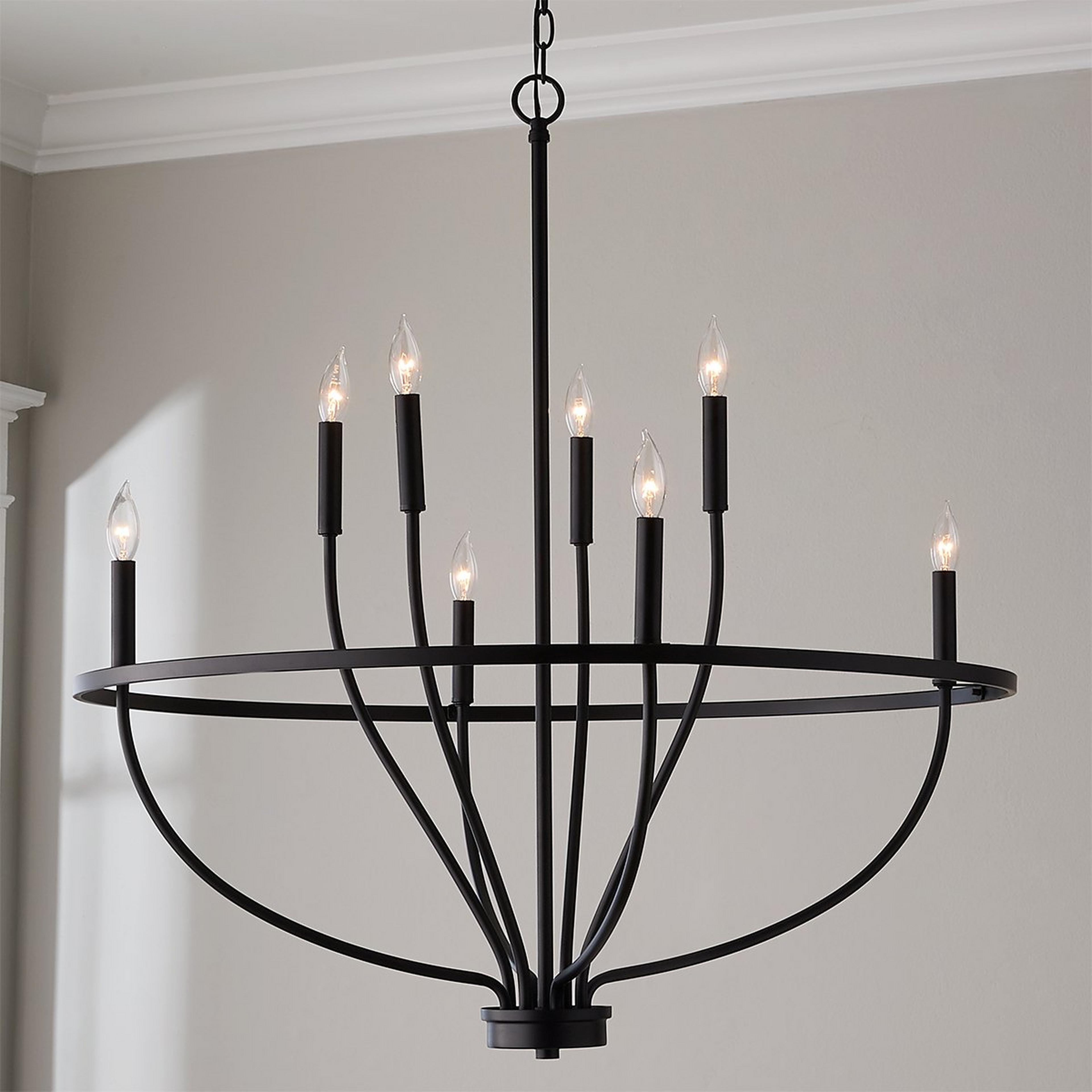 A Graceful Curve Chandelier - Small with Matte Black color
