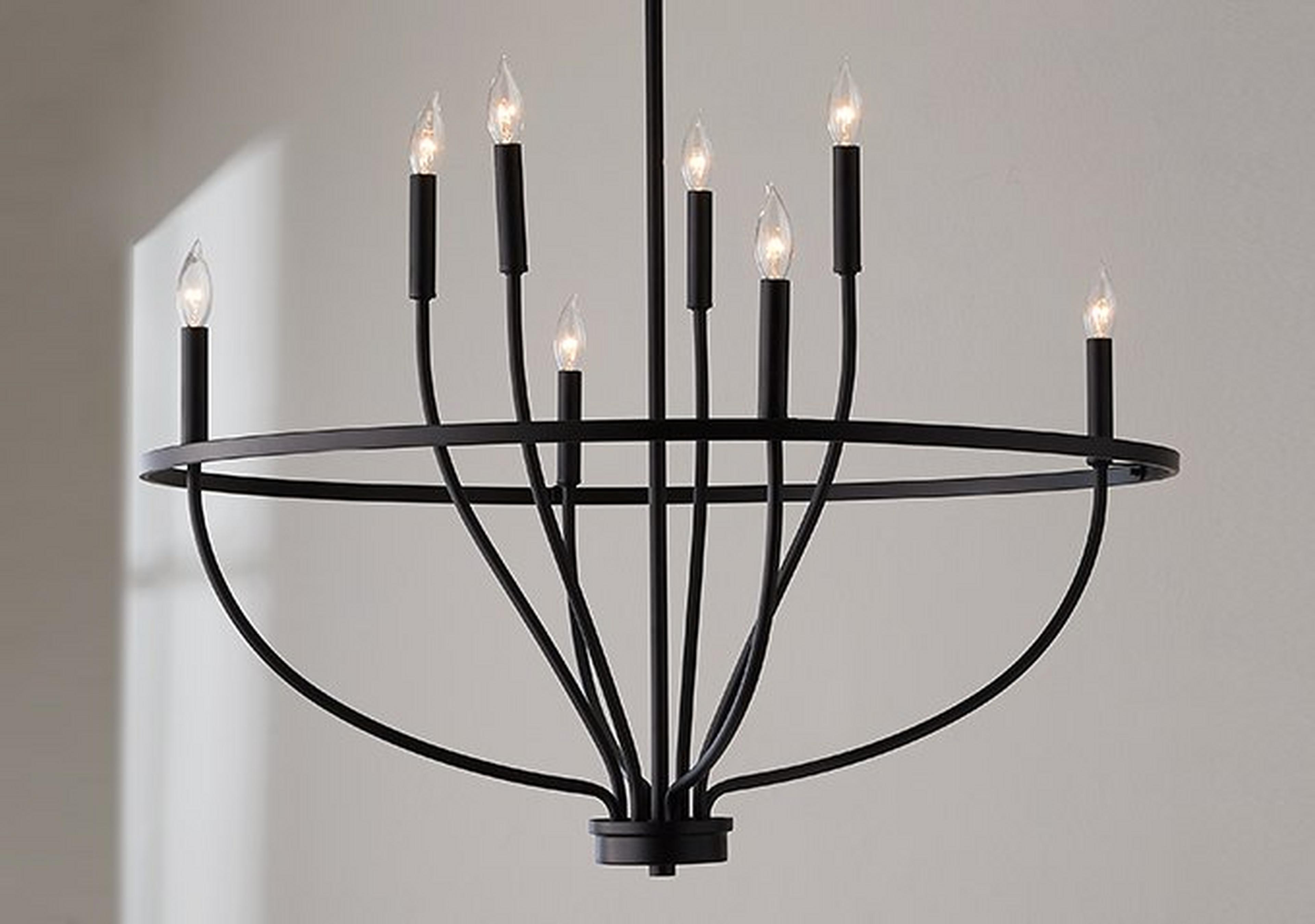 Small Matte Black Graceful Curve Chandelier 