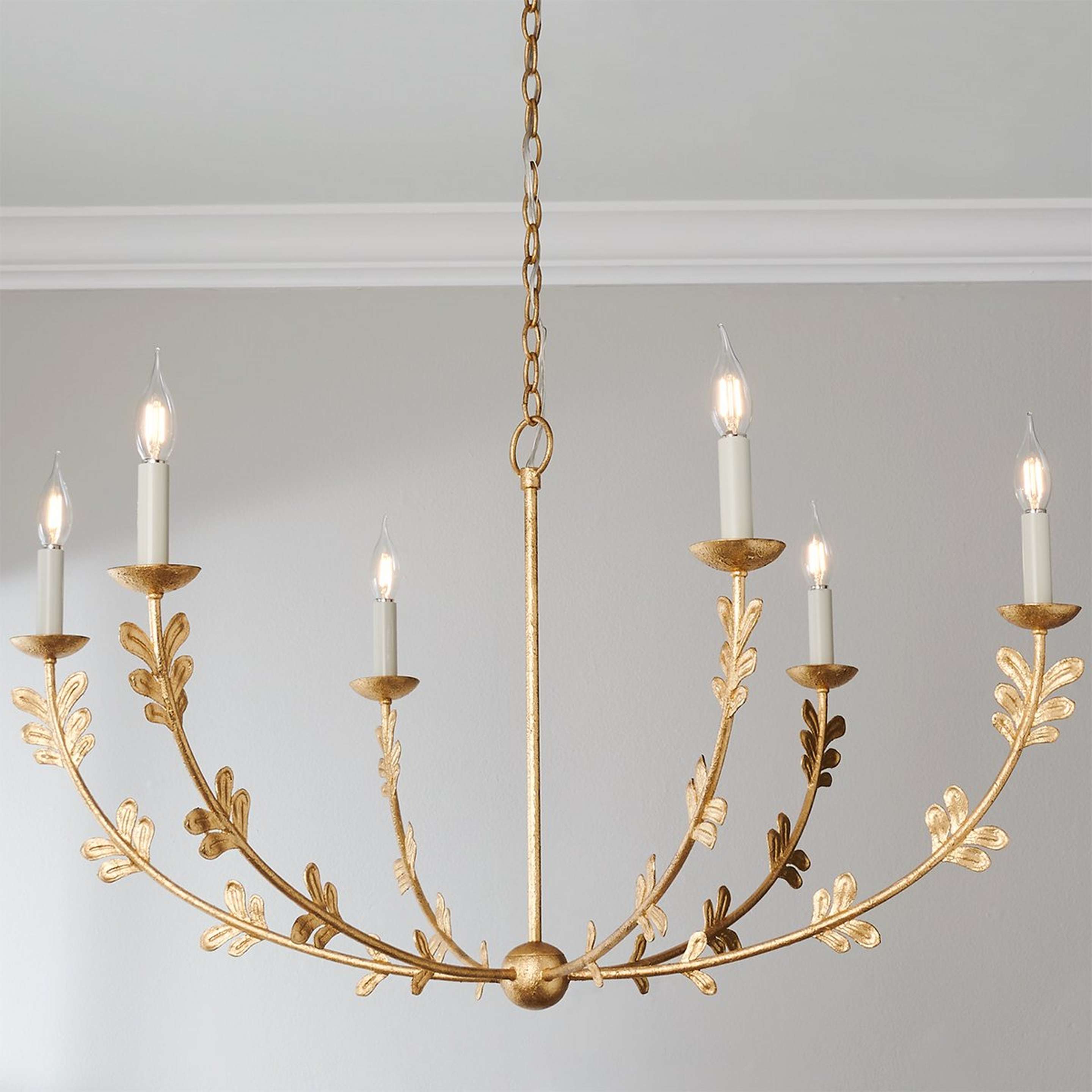 A Zenoba Chandelier - Large with Gold Leaf color