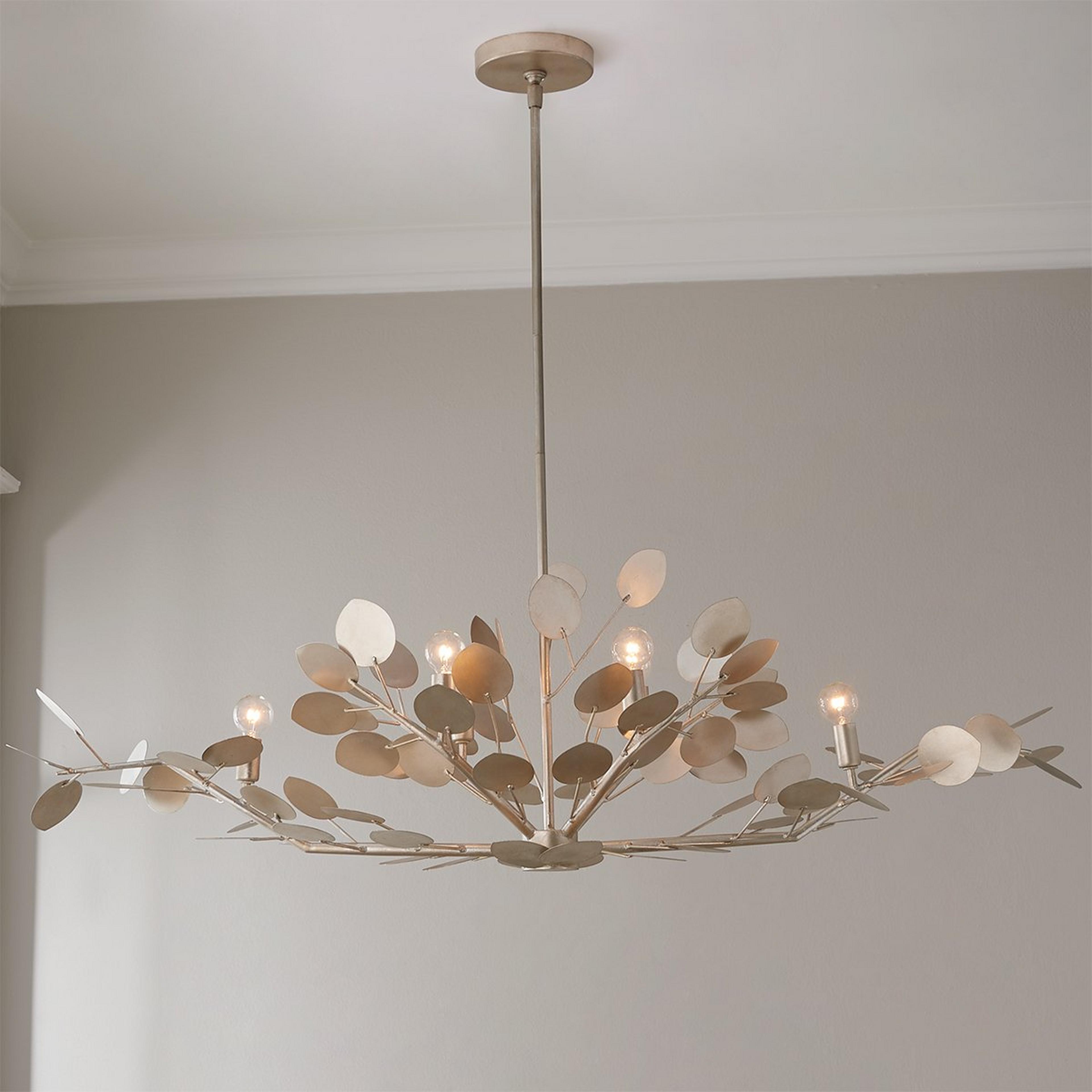 A Alana Island Chandelier with Silver Champagne  color