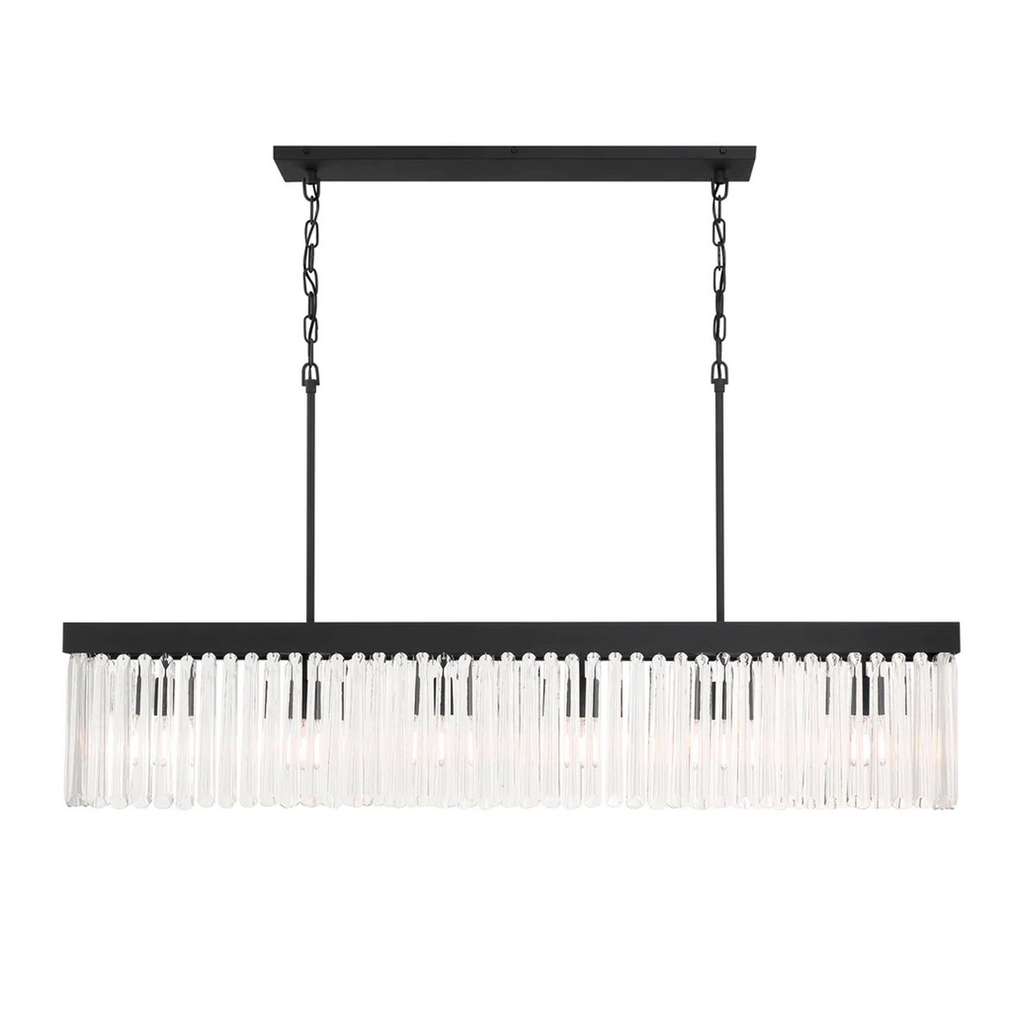 A Crystal Alstro Island Chandelier with Forged Black / Crystal color