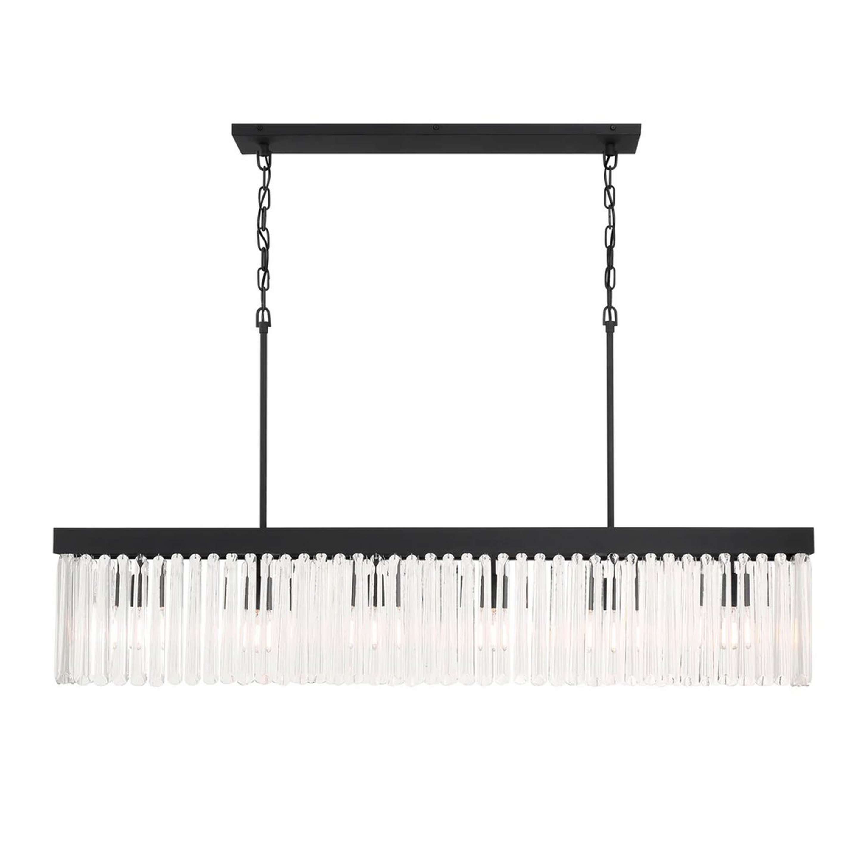 A Crystal Alstro Island Chandelier with Forged Black / Crystal color