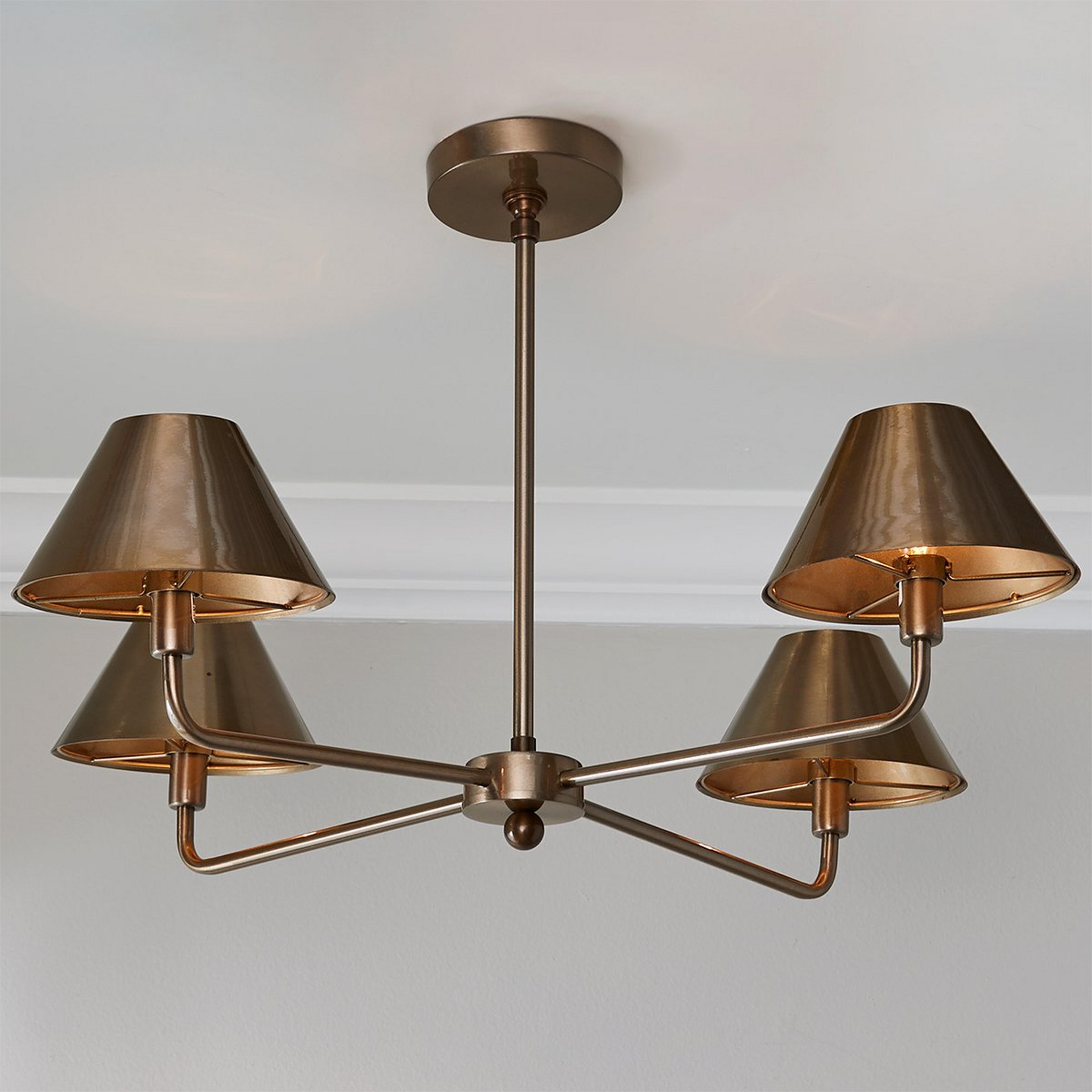 A Chris Loves Julia Edie Chandelier - 4 Light with Brass / Brass color