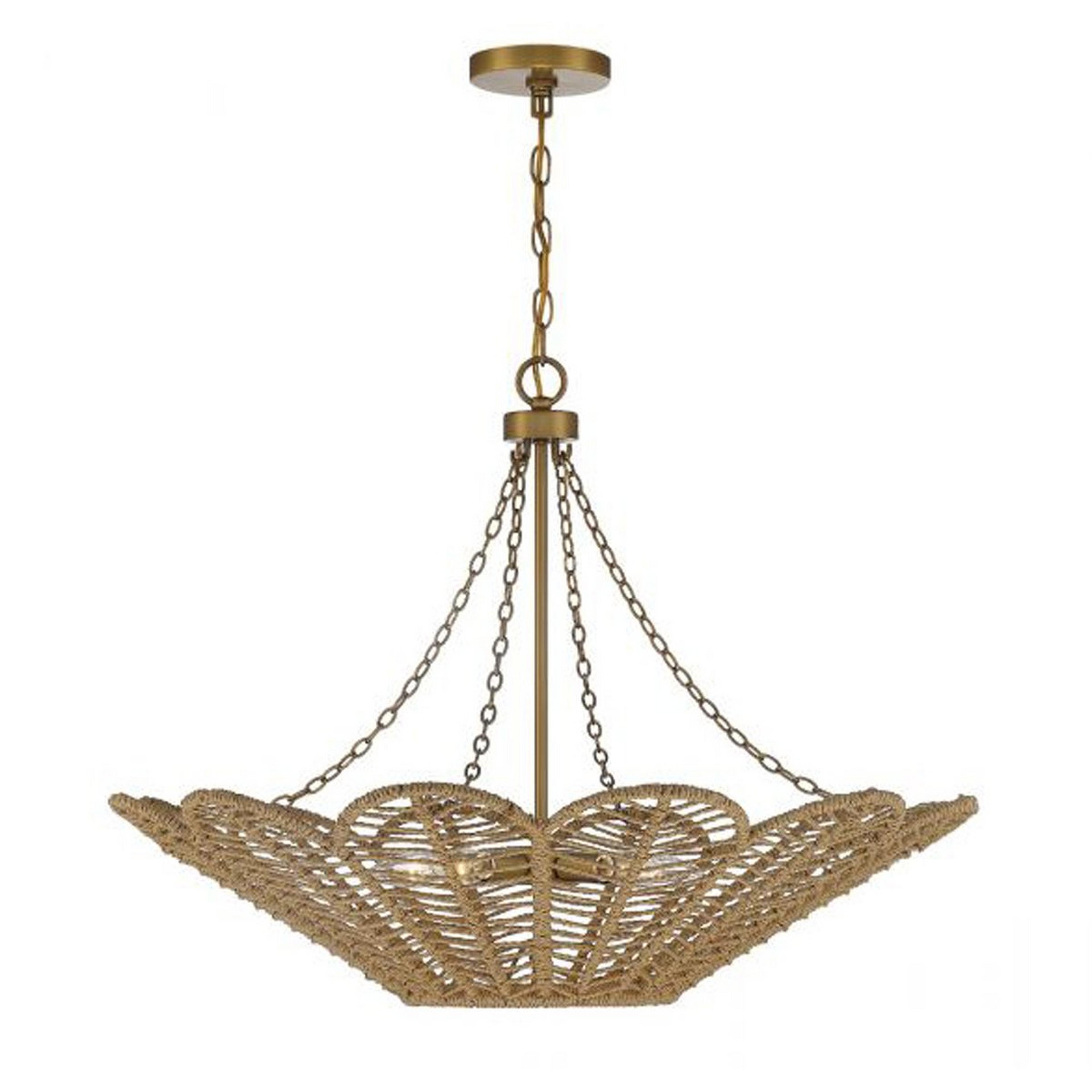 A Grandiflorus Chandelier with Warm Brass / Rope color