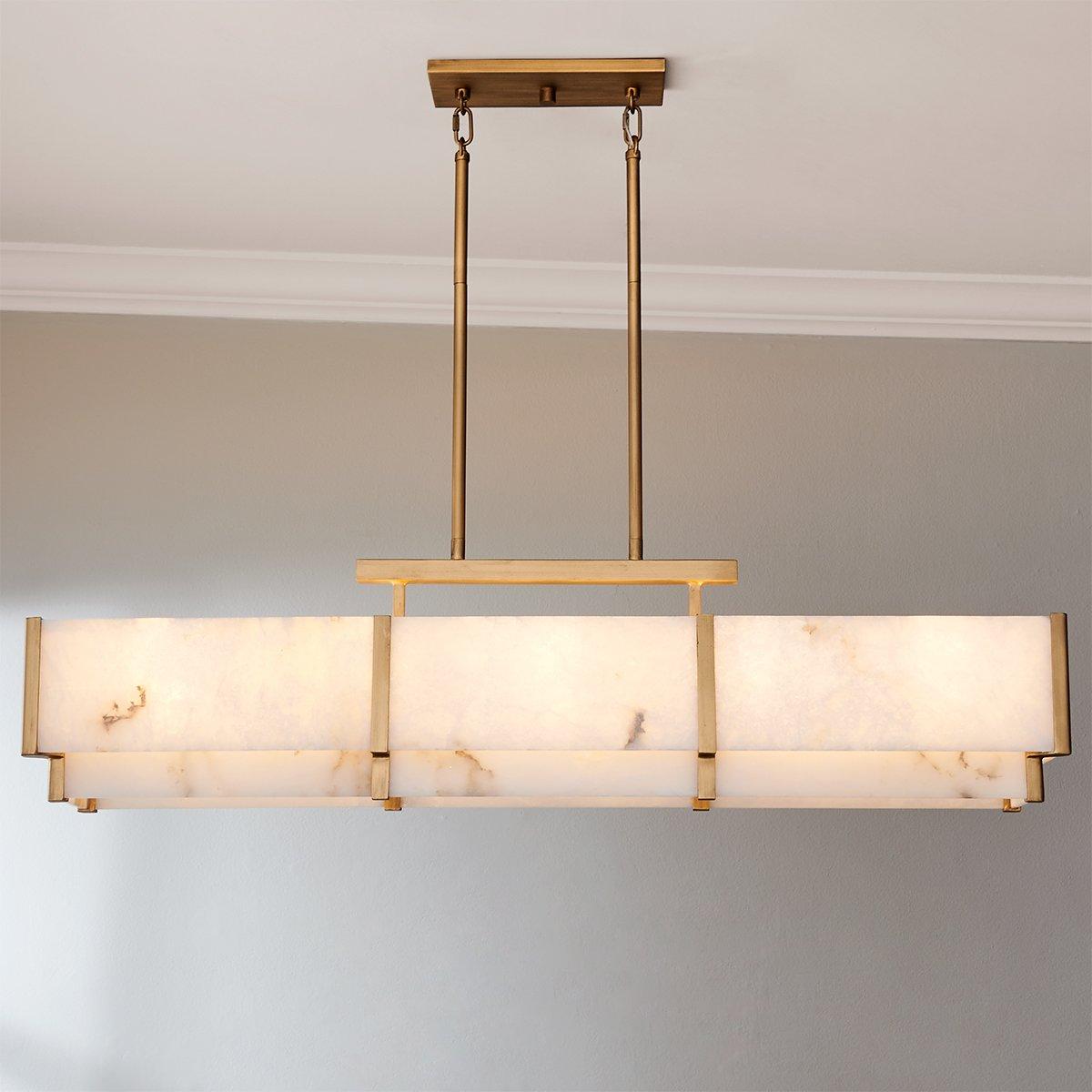 Ruben Island Chandelier - Elegant Alabaster Lighting