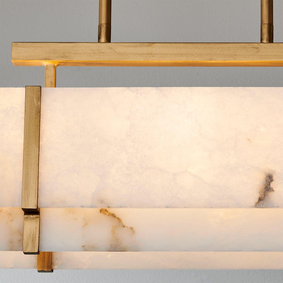 Ruben Island Chandelier - Elegant Alabaster Lighting