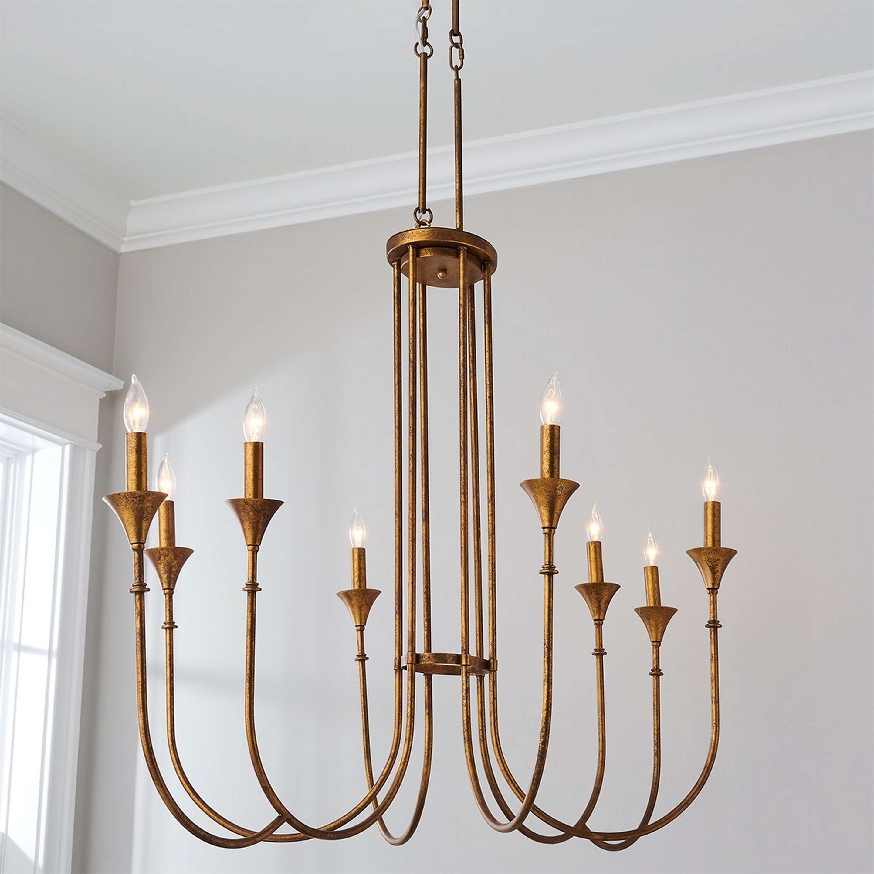 A Gloria Chandelier with Gilded Gold color