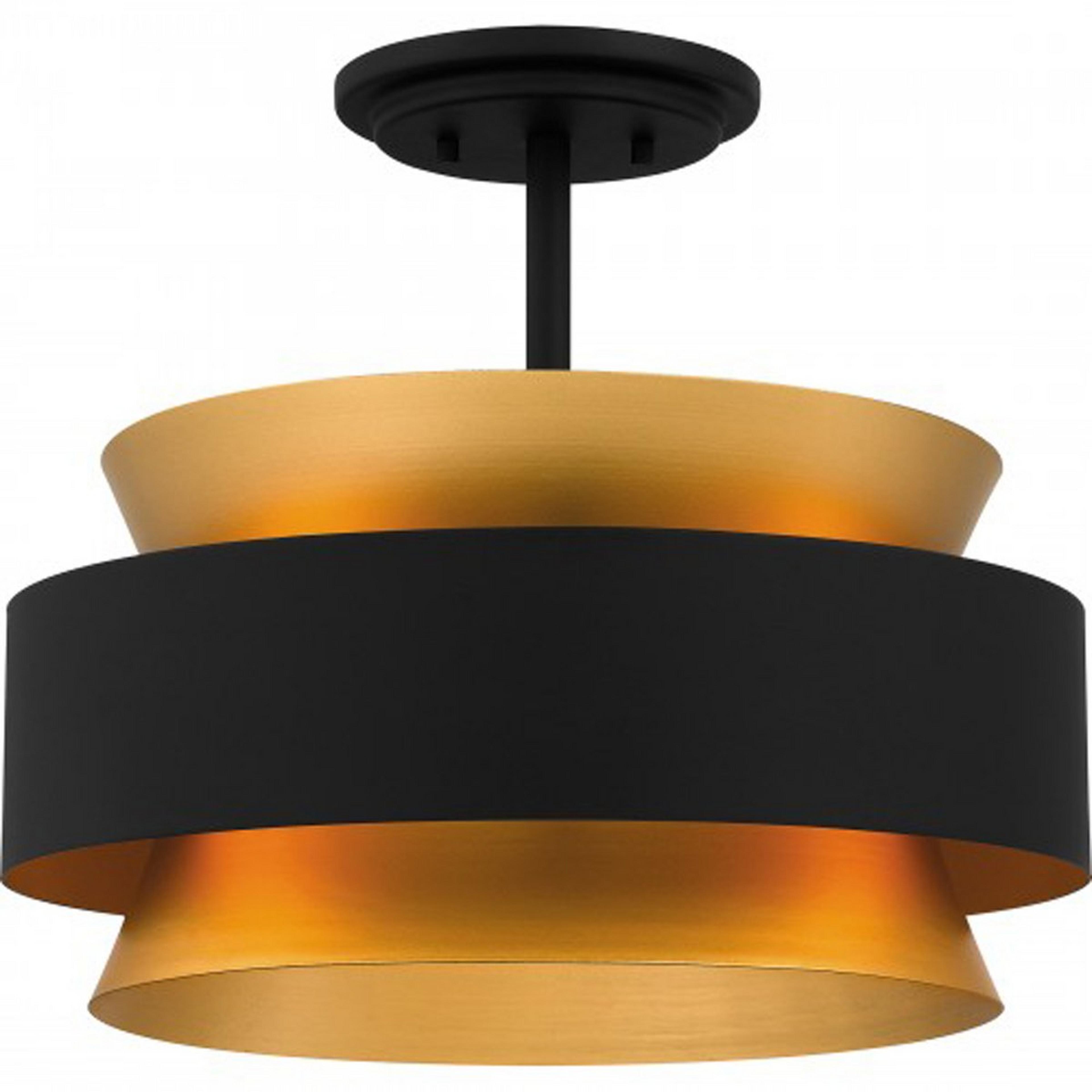 A Belroi Convertible Chandelier with Black / Aged Brass color