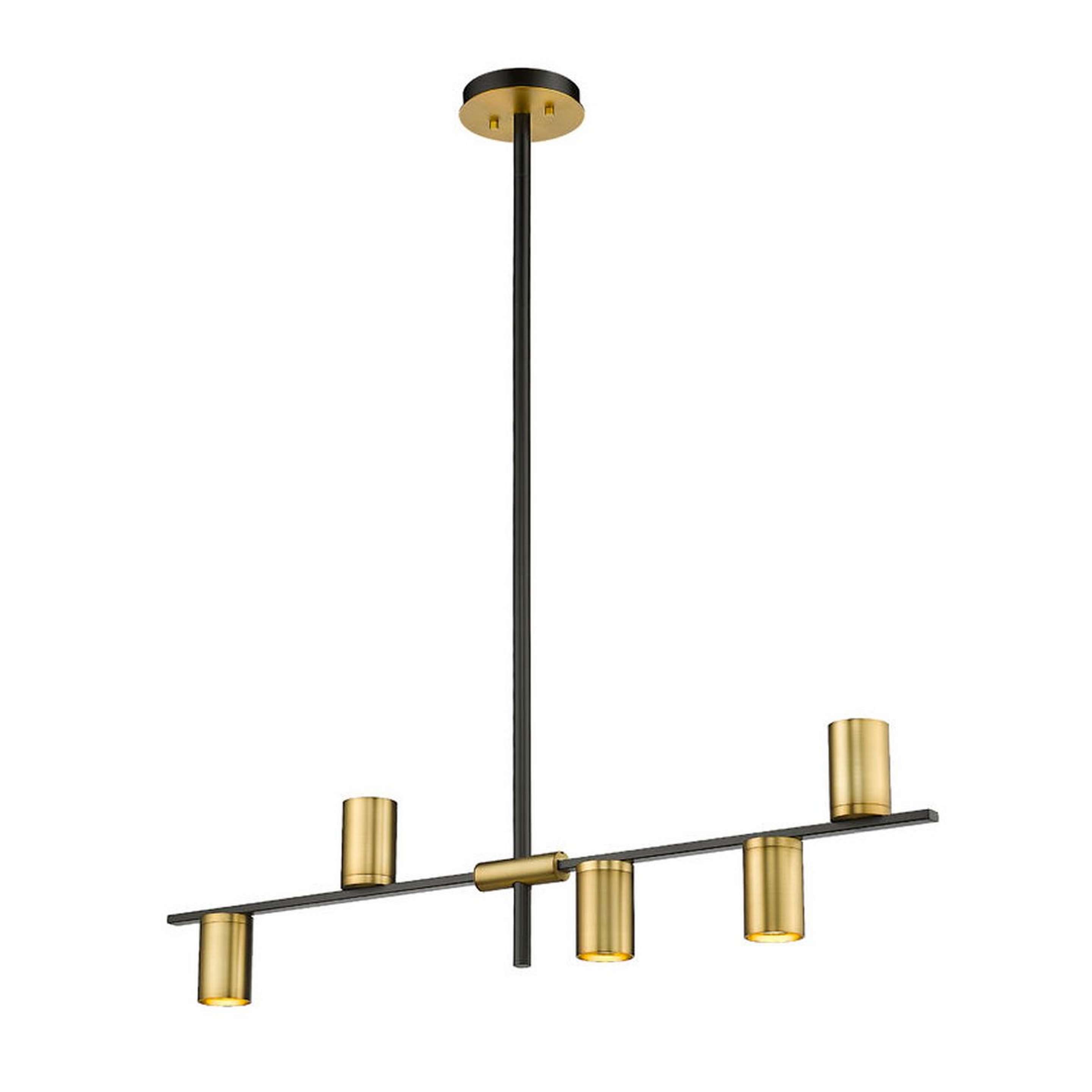 A Navaeh Mod Island Chandelier - Small with Matte Black / Aged Brass color