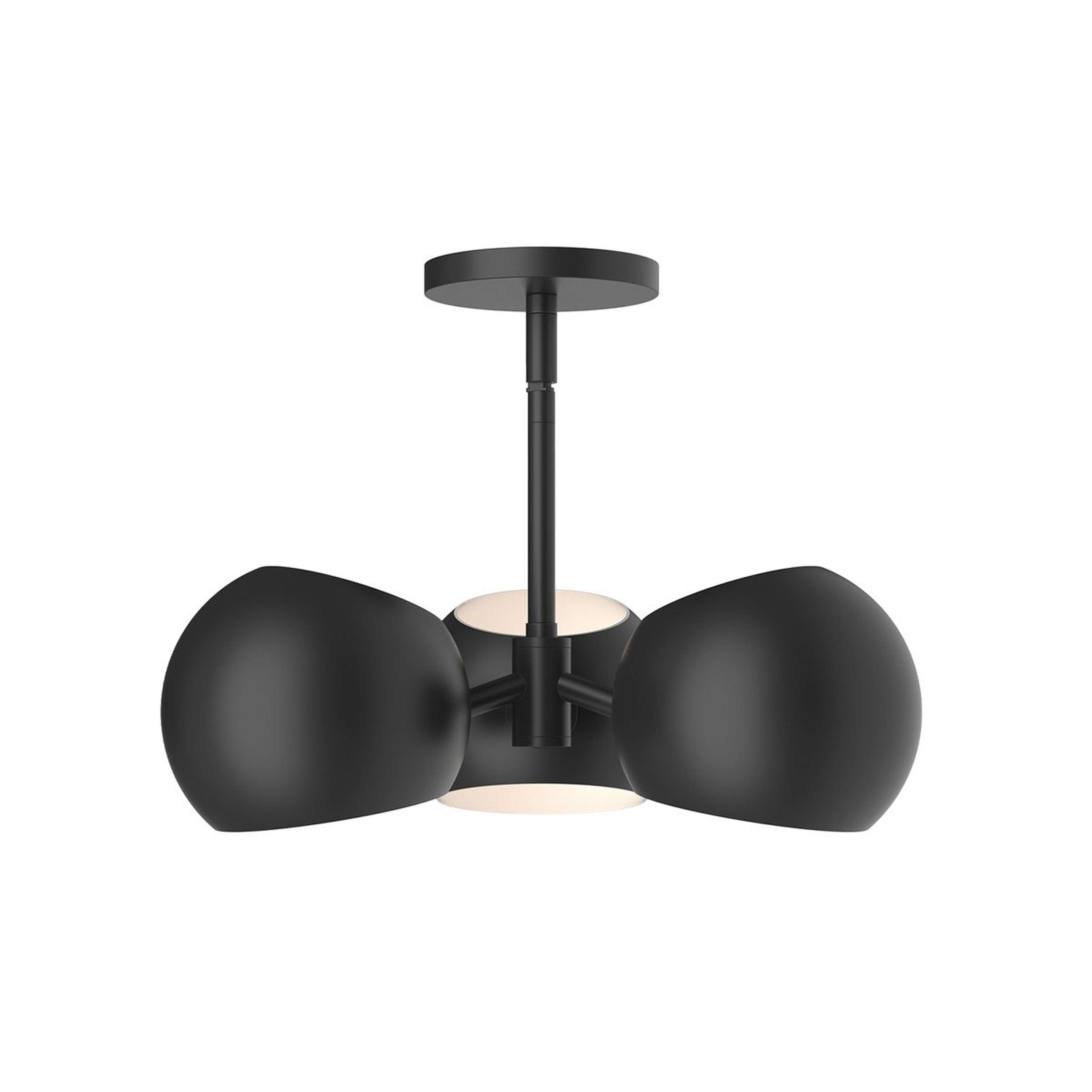 A Xaviero Metal Transitional Chandelier - 3 Light with Matte Black color
