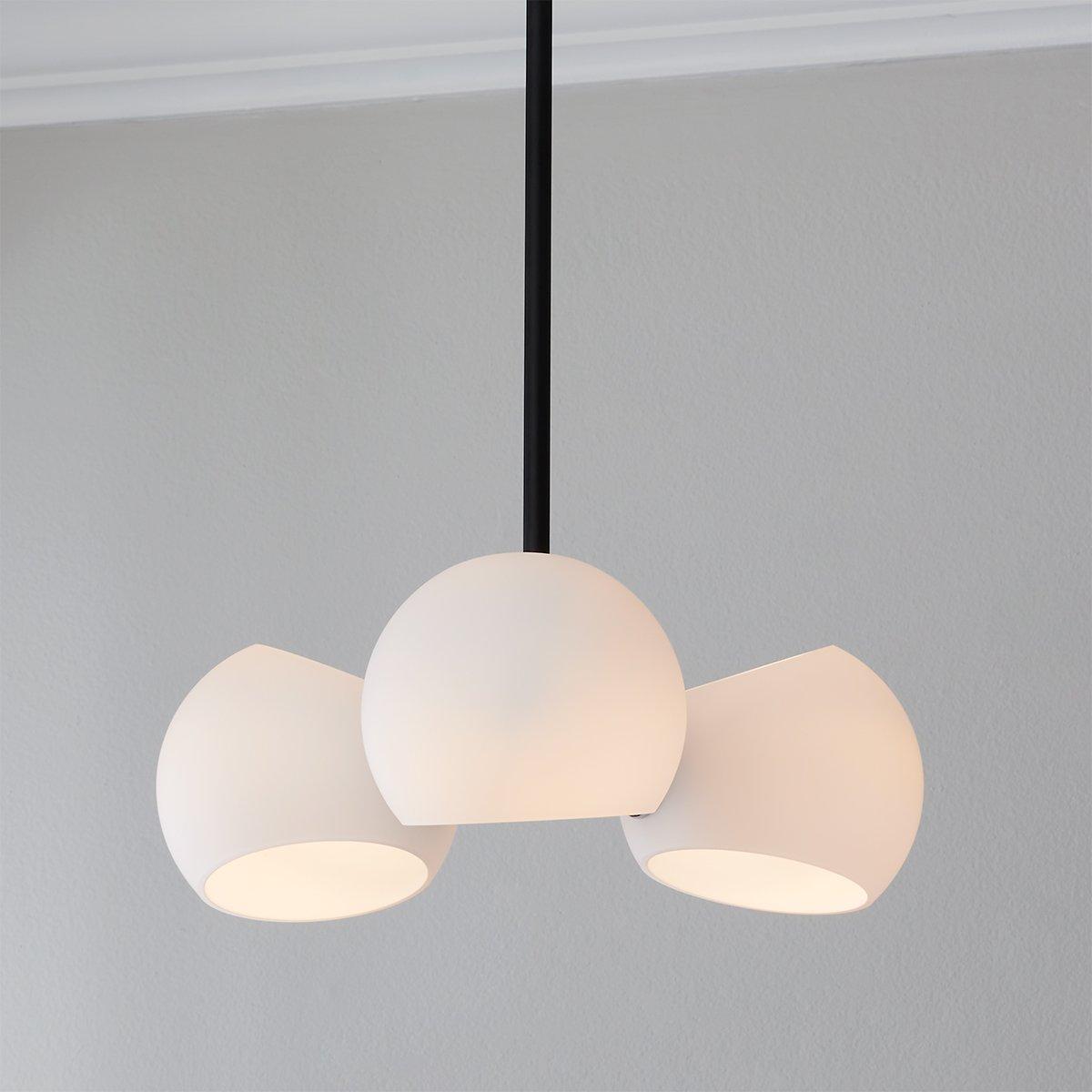 Xaviero Transitional Glass Chandelier - 3 Light - Opal | Shades of