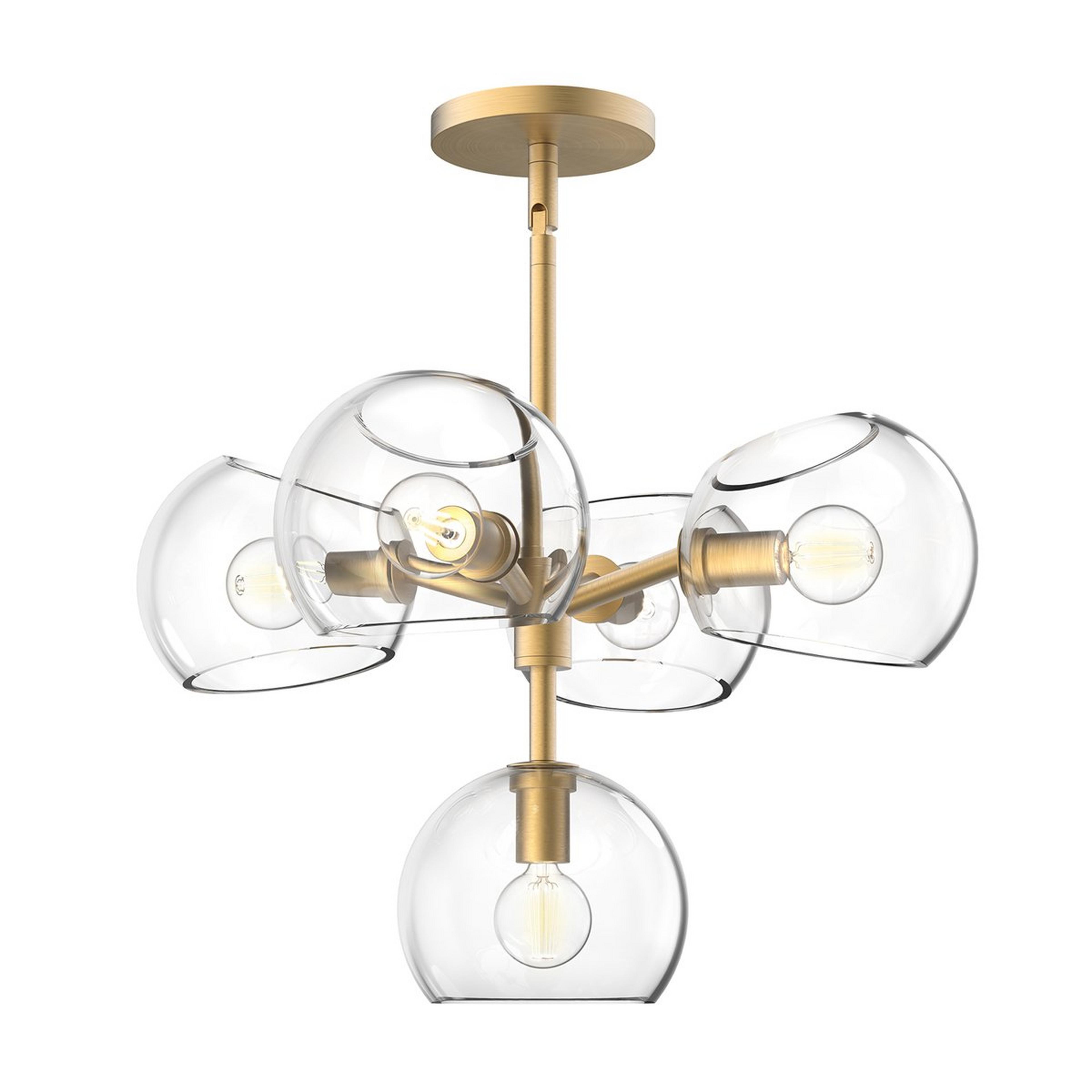 A Xaviero Glass Chandelier - 5 Light - Clear with undefined color