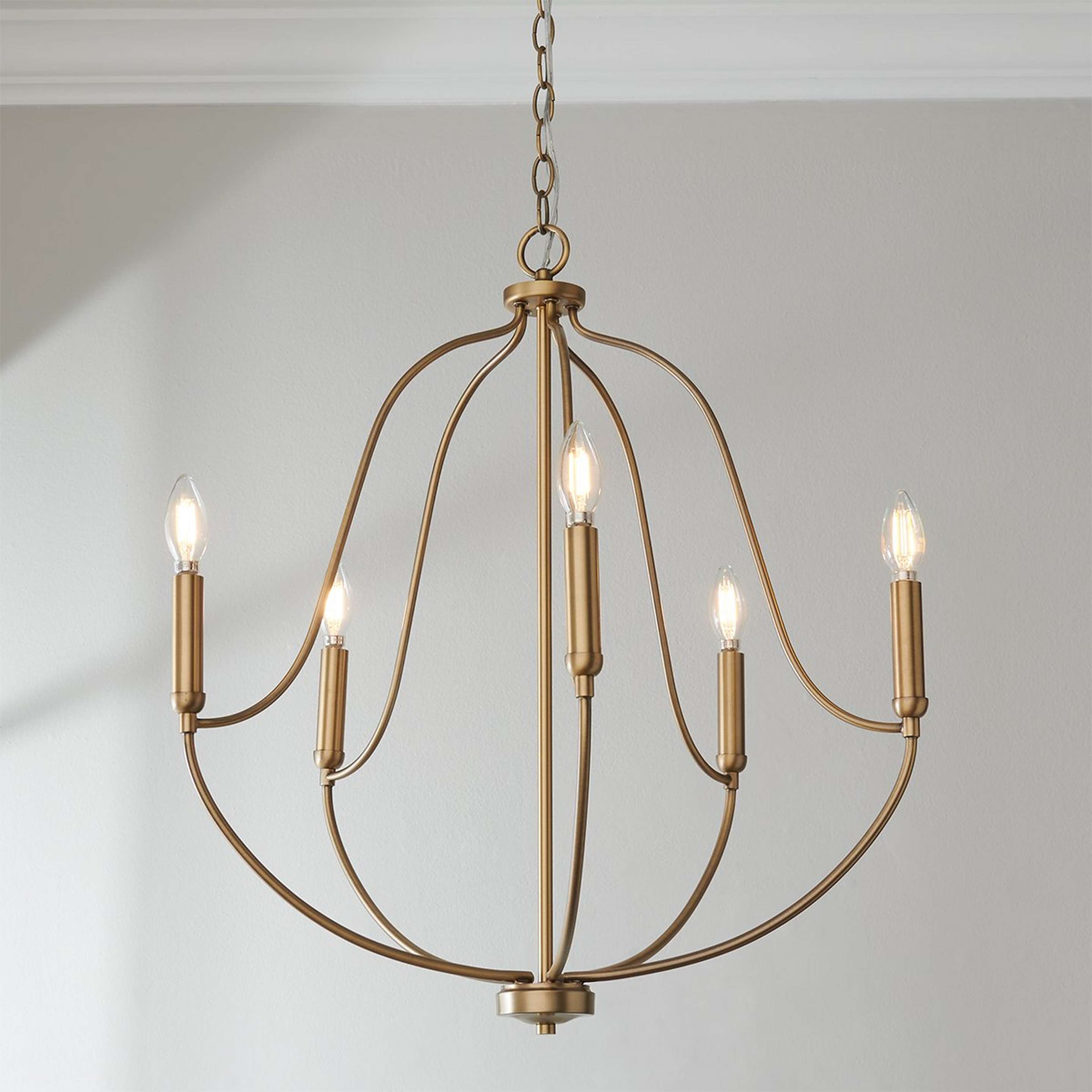 A Willia Chandelier with Aged Brass color