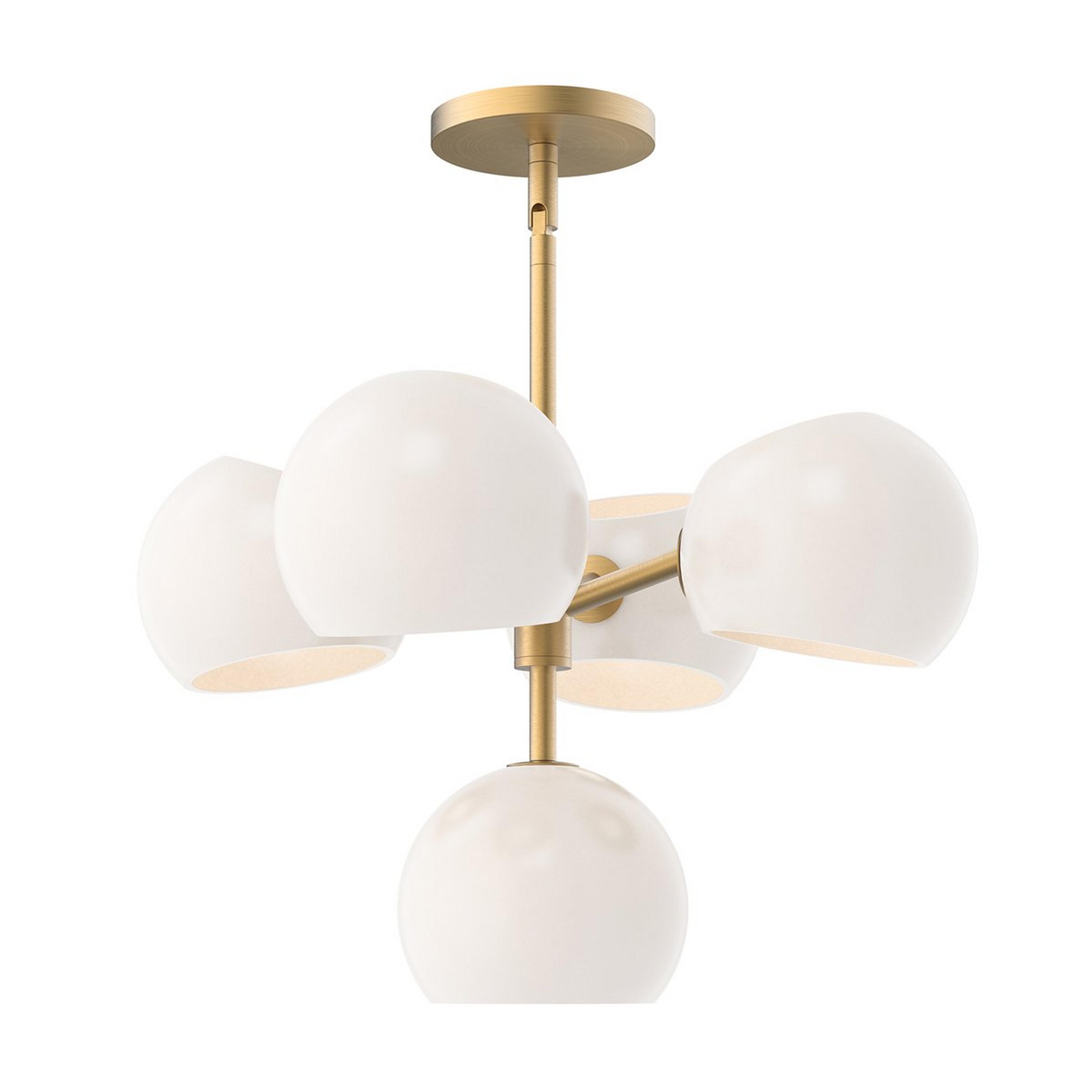 A Xaviero Glass Chandelier - 5 Light - Opal with undefined color