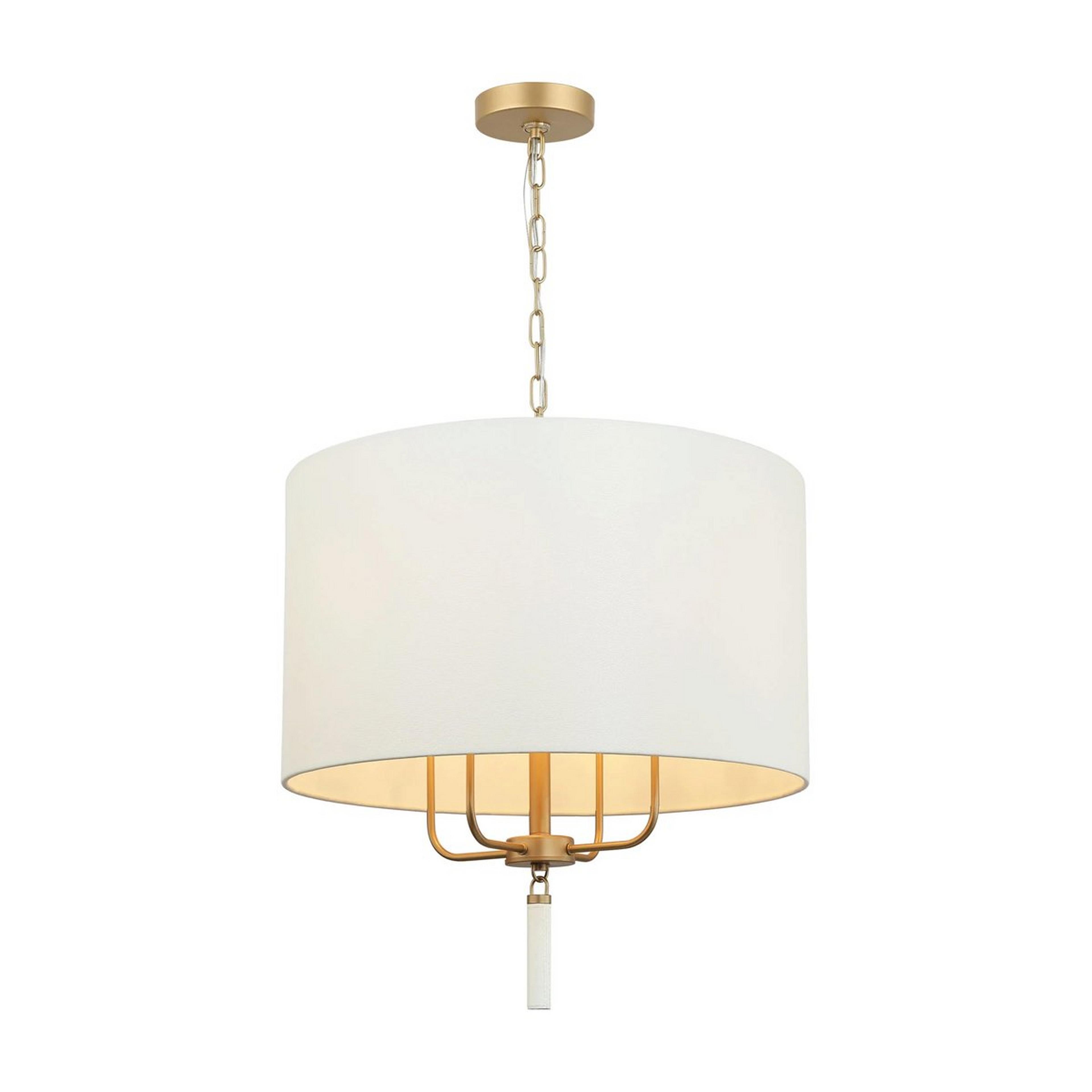A Morovis Chandelier - 4 Light with Gold / White Leather color