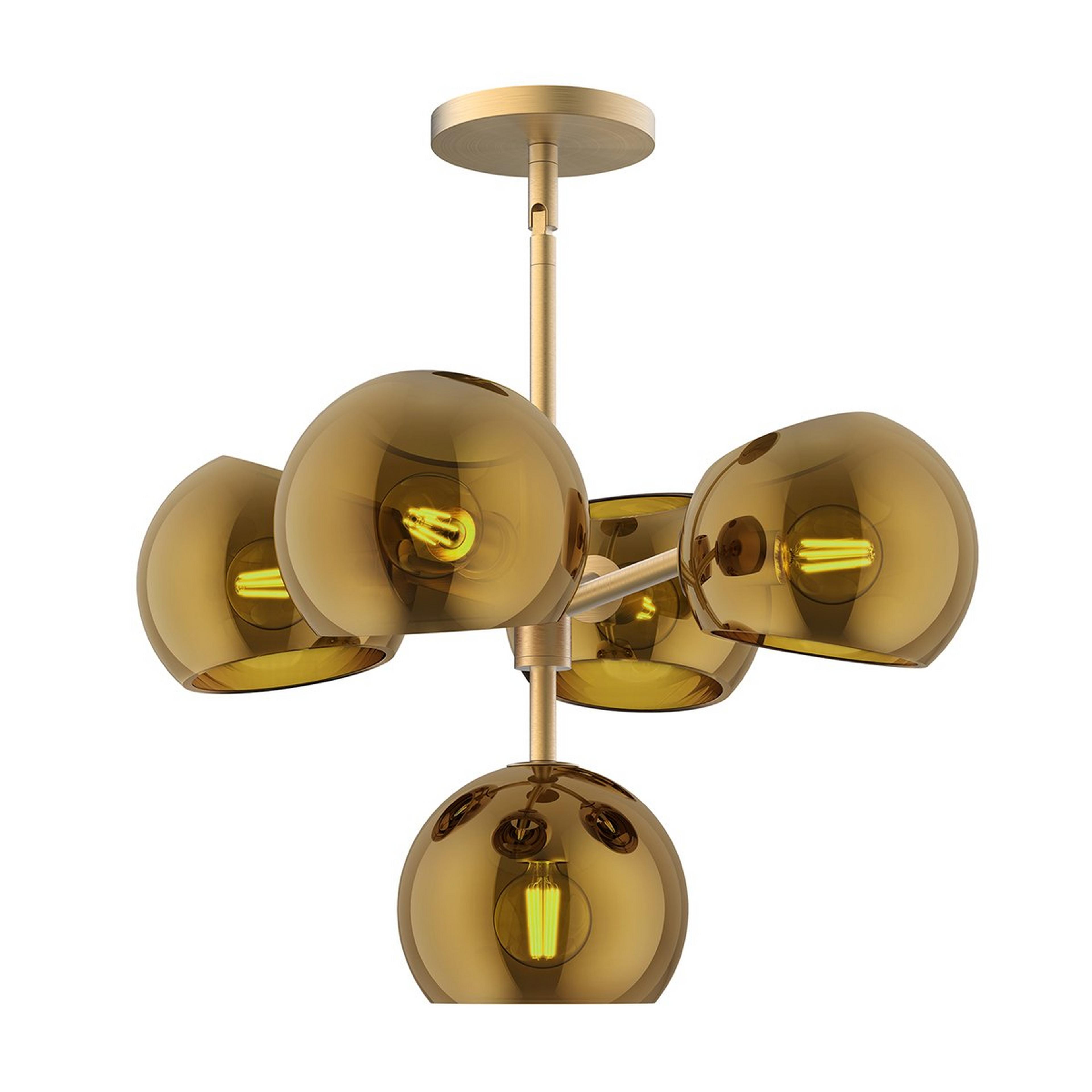 A Xaviero Glass Chandelier - 5 Light - Color with undefined color