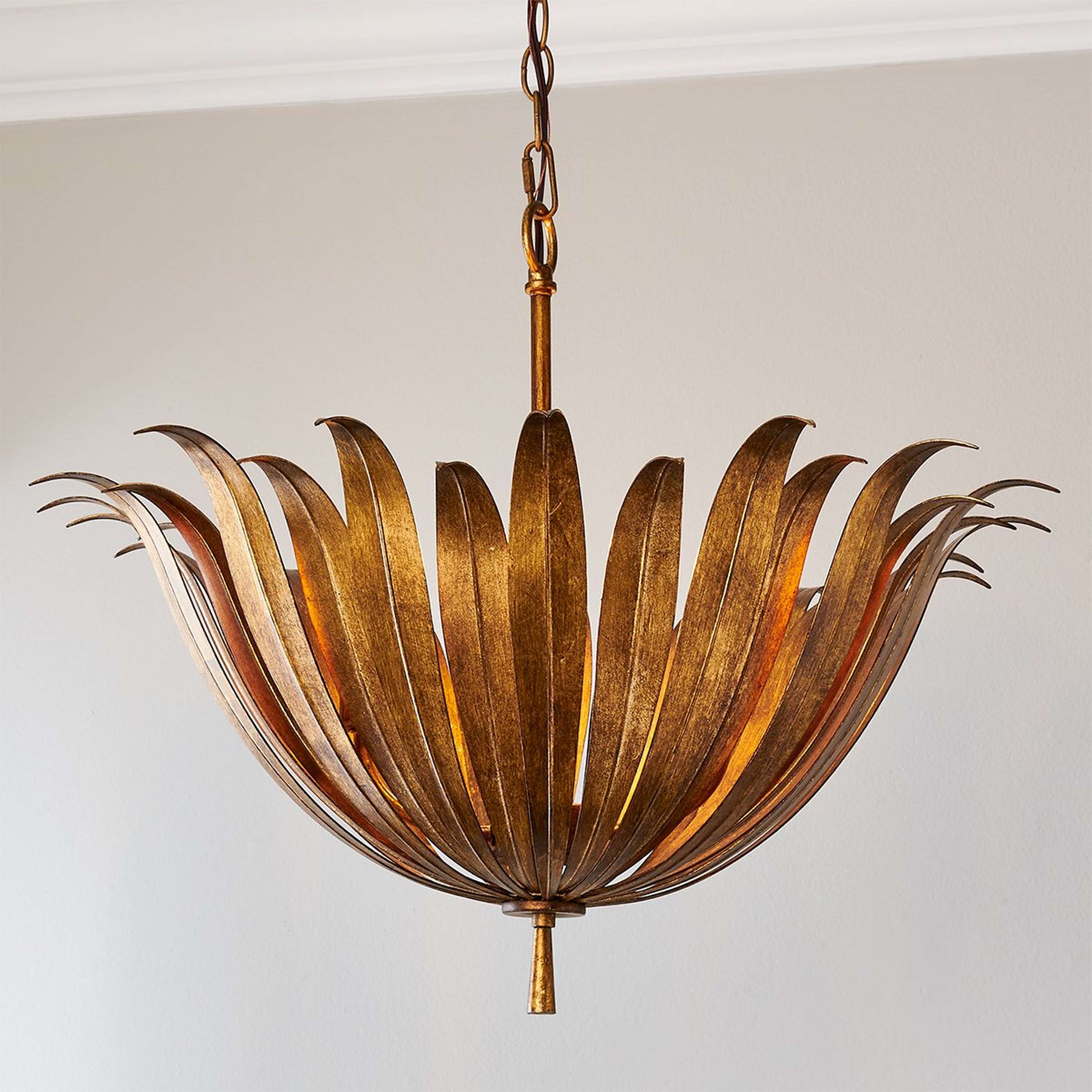 A Vicenzio Leaf Chandelier - Large with Antique Gold color