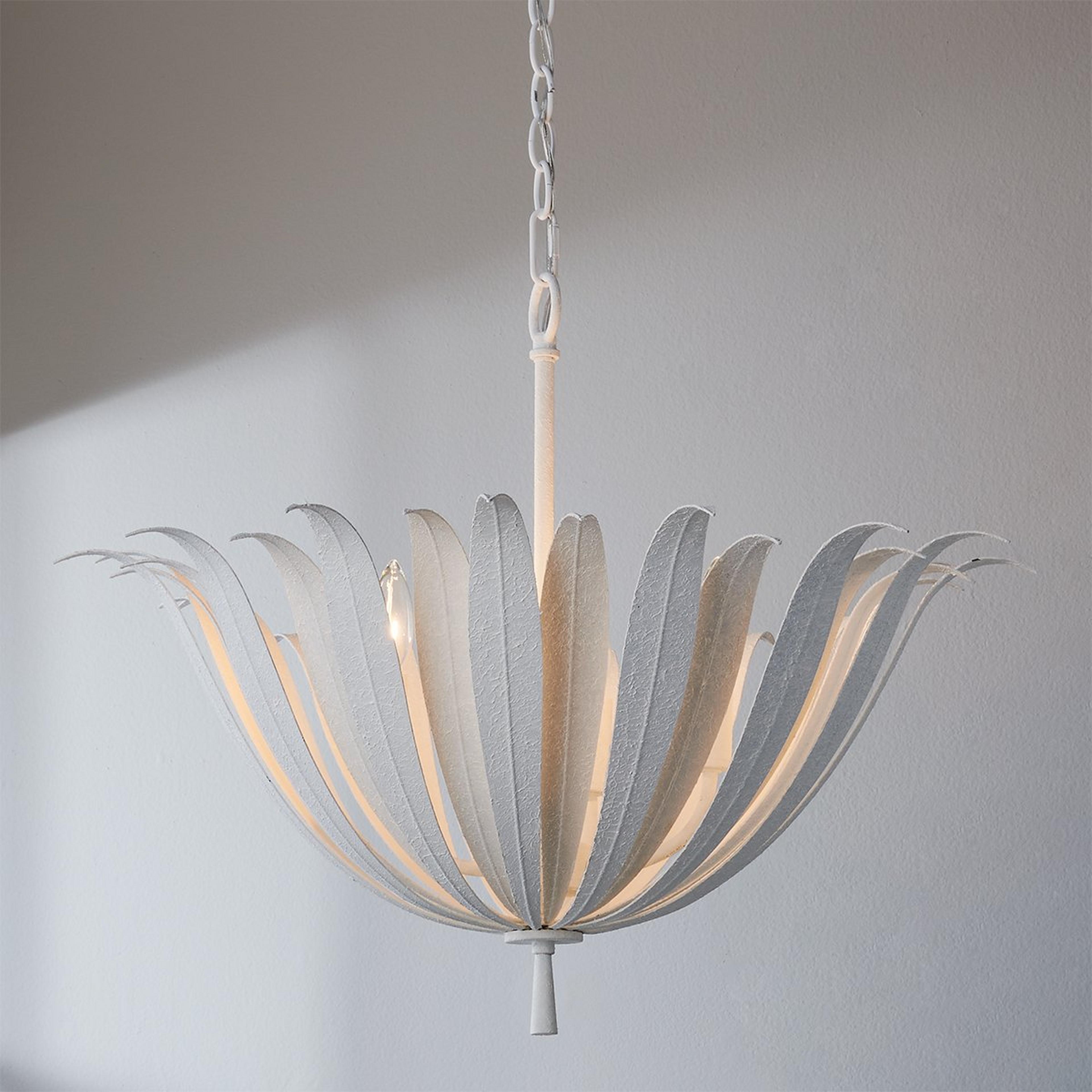 A Vicenzio Leaf Chandelier - Large with Textured White color