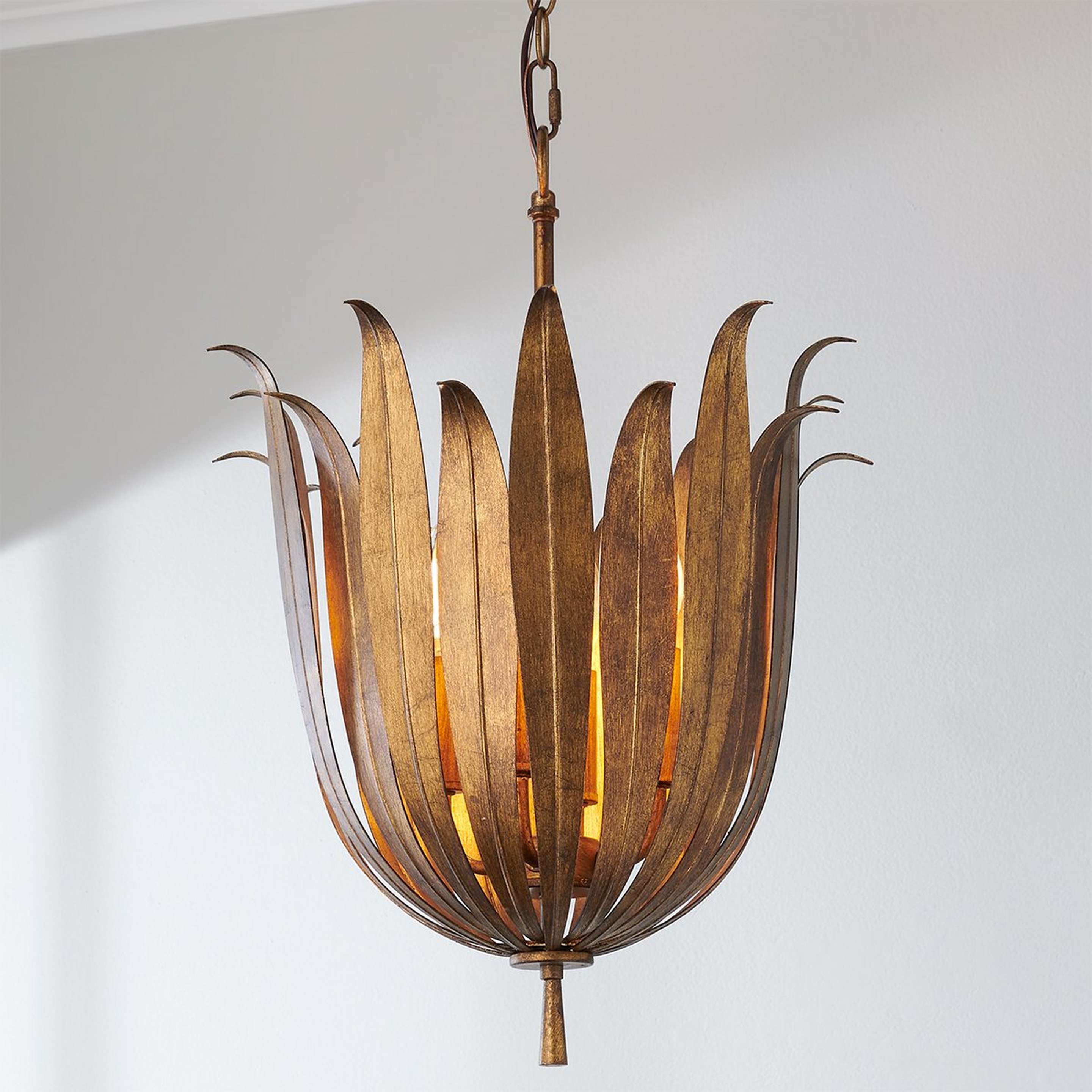 A Vicenzio Leaf Chandelier - Small with Antique Gold color