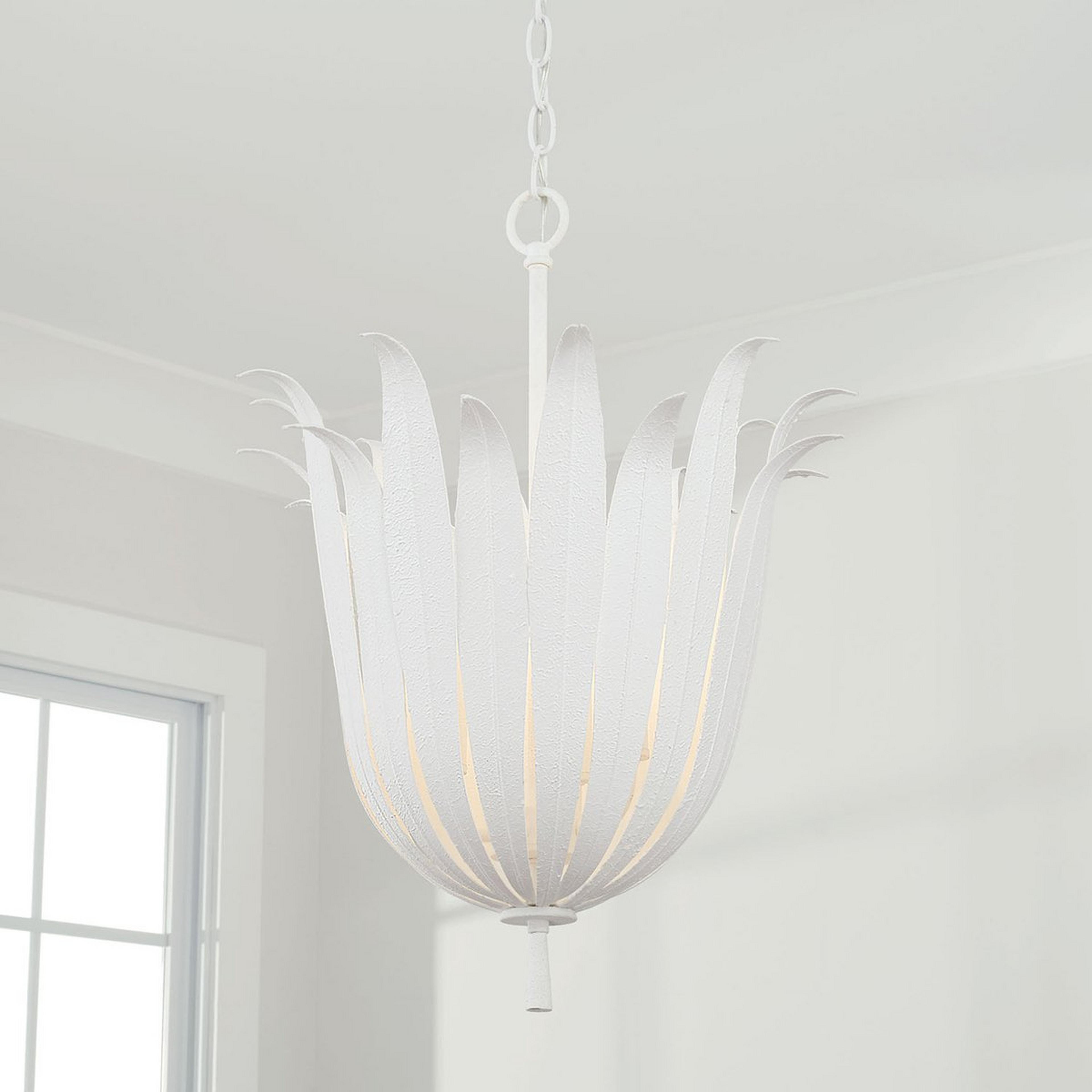 A Vicenzio Leaf Chandelier - Small with Textured White color