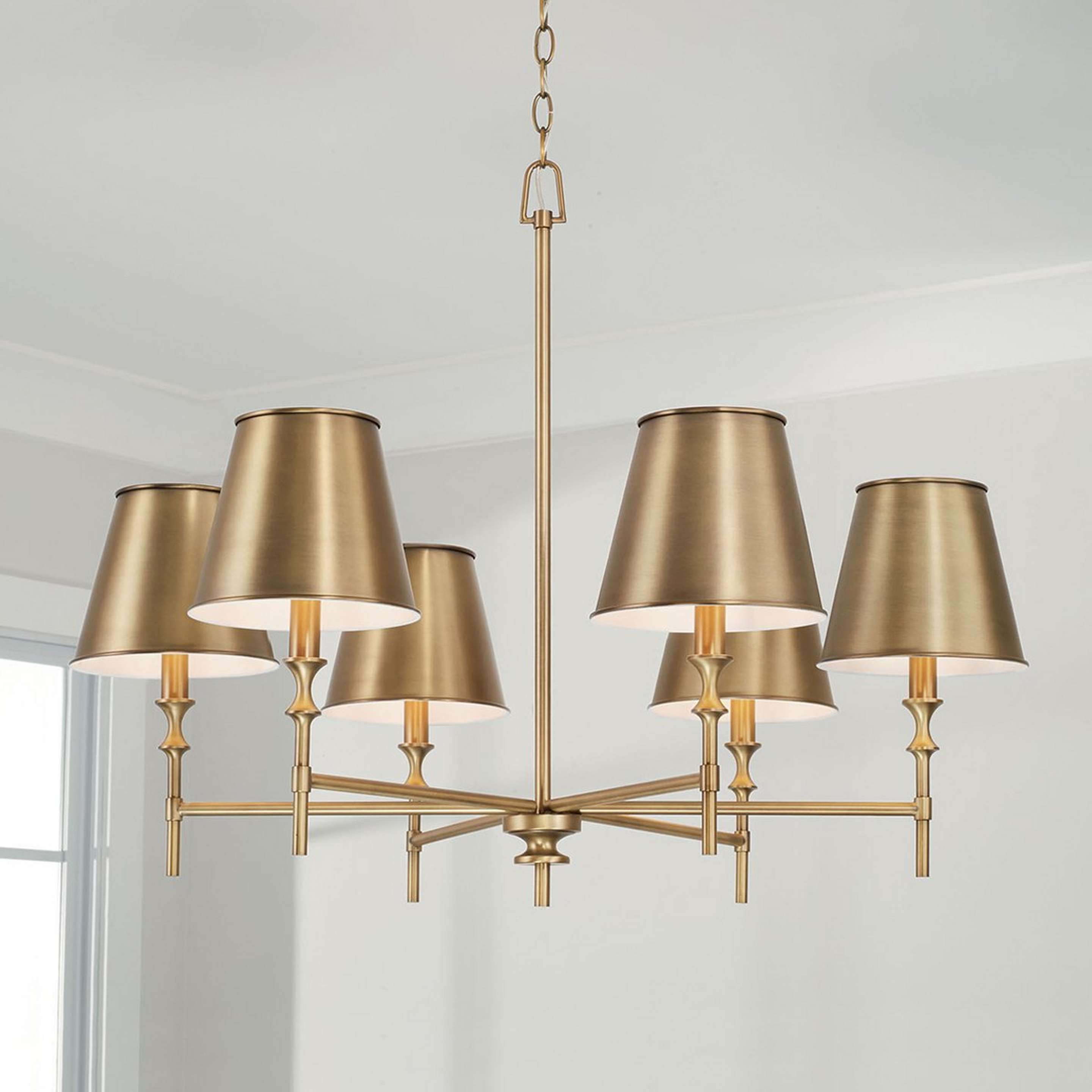 A Antigue Chandelier with Aged Brass color