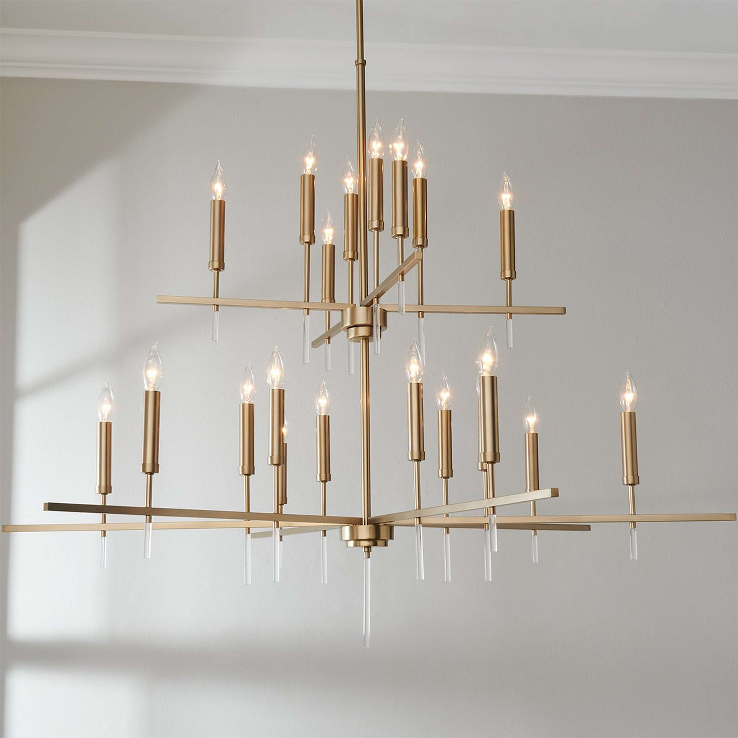 A Ashira Two-Tier Chandelier with Matte Brass / Acrylic color
