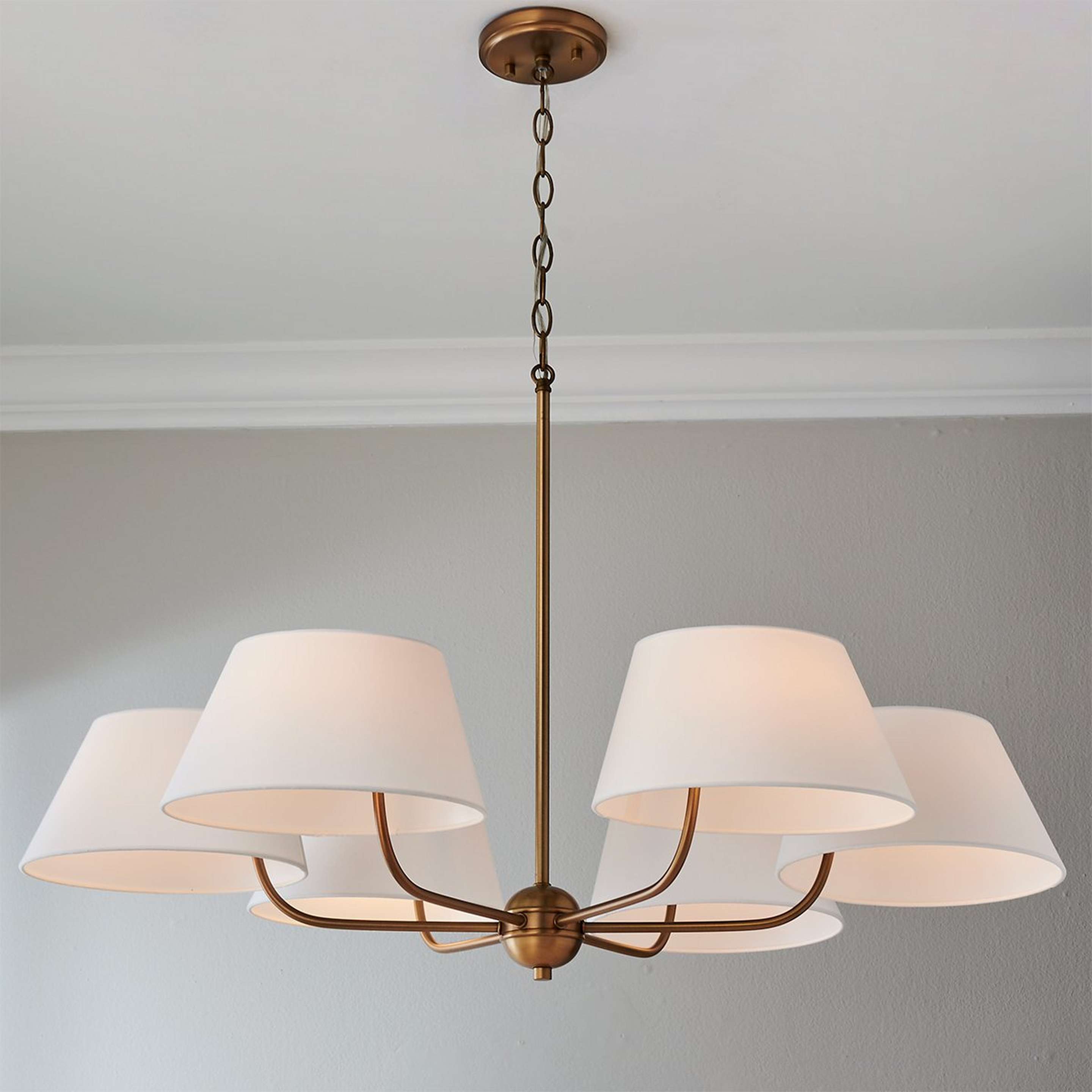 A Jardani Chandelier - 6 Light with Aged Brass color