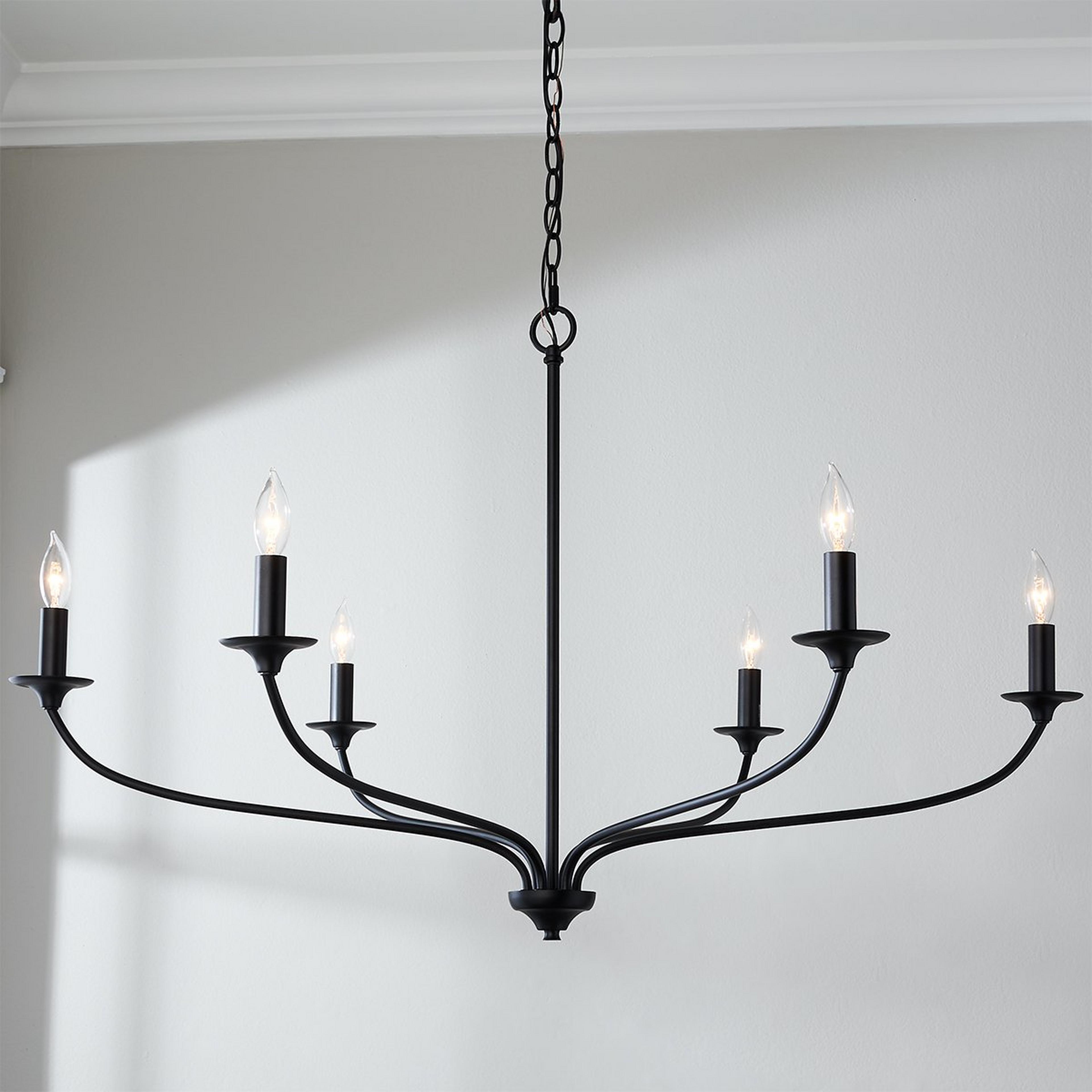 A Alainey Chandelier - 6 Light with Matte Black  color