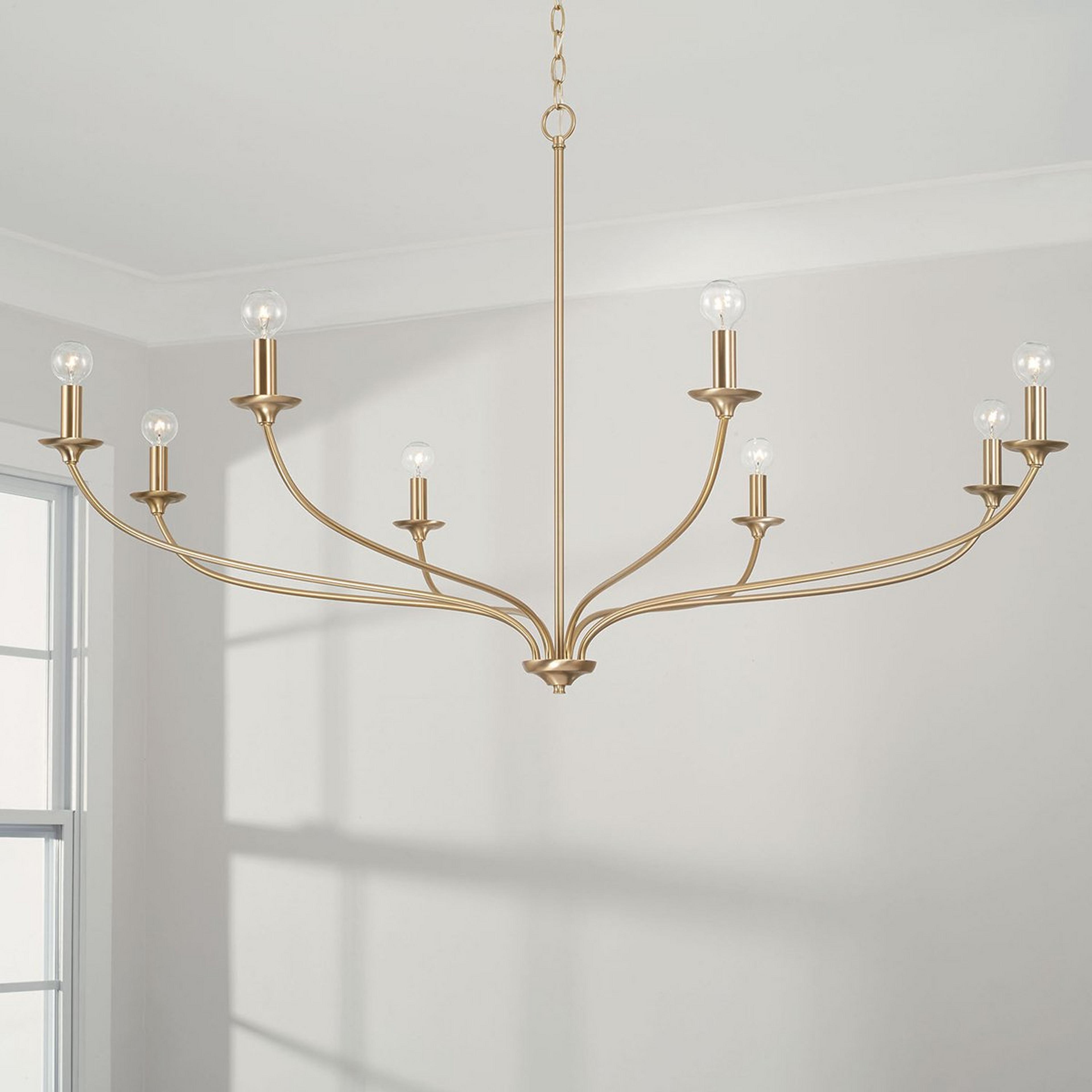 A Alainey Chandelier - 8 Light with Matte Brass color